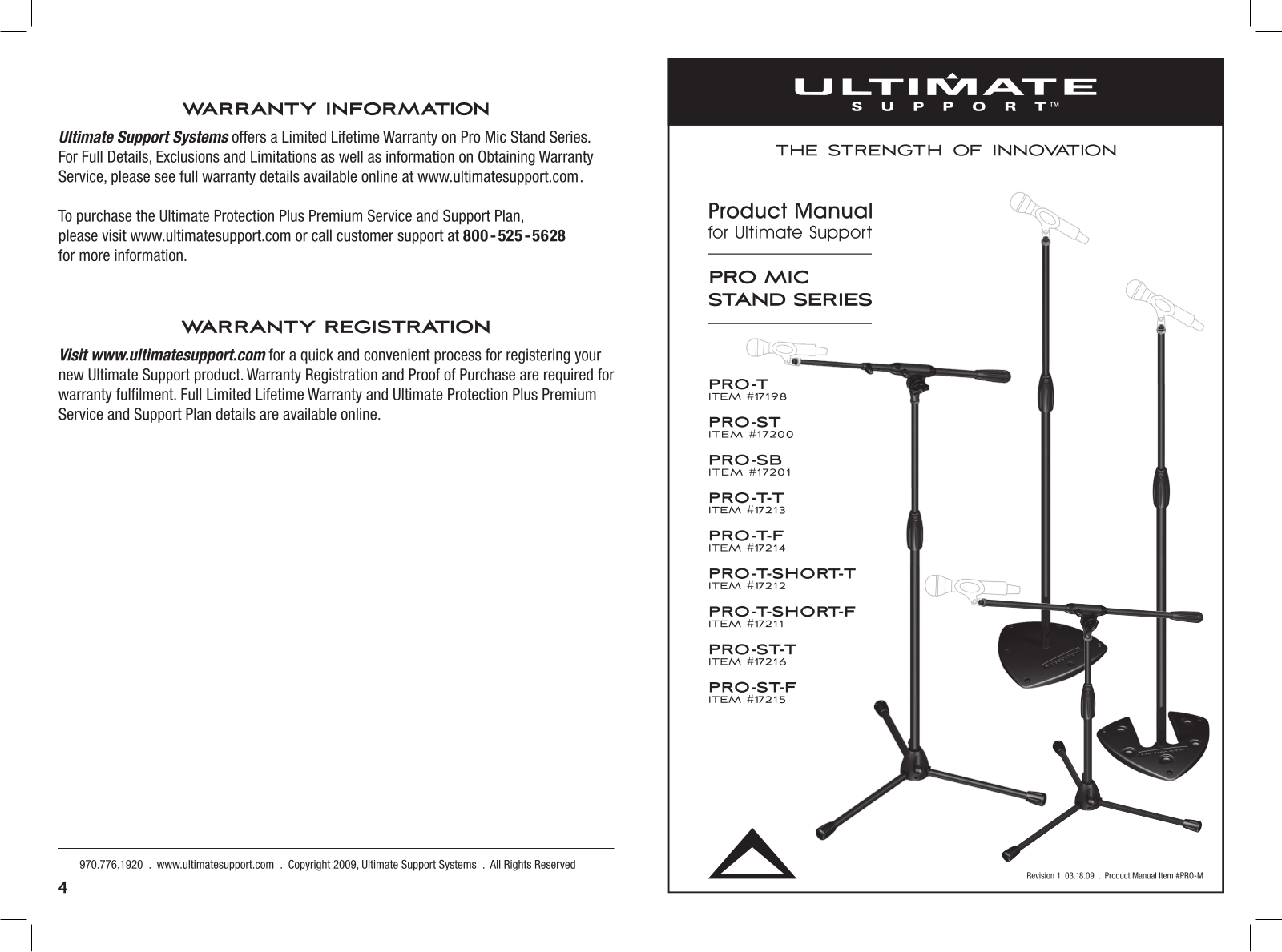 Ultimate Support Pro-Series User Manual