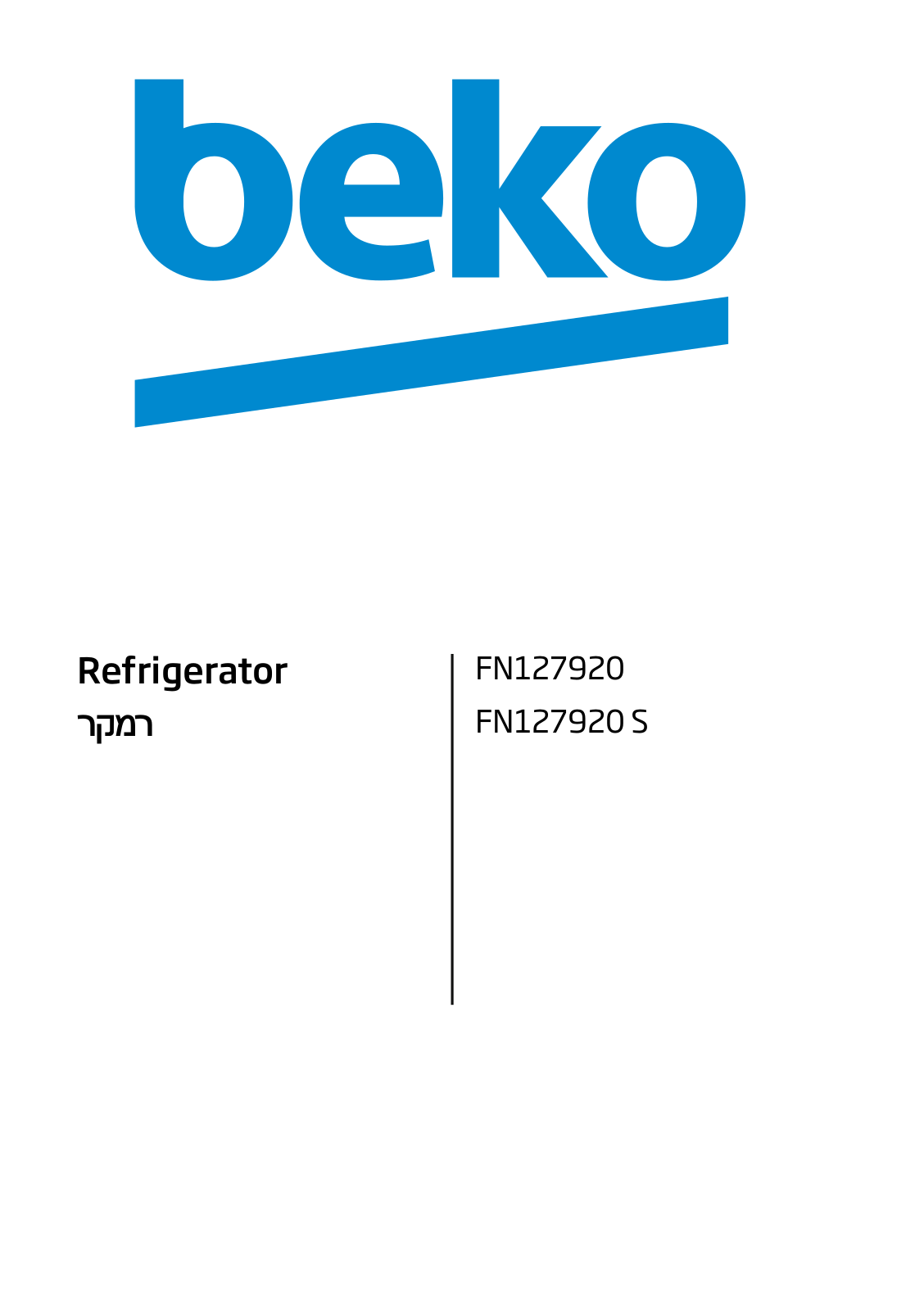 Beko FN127920, FN127920 S User manual