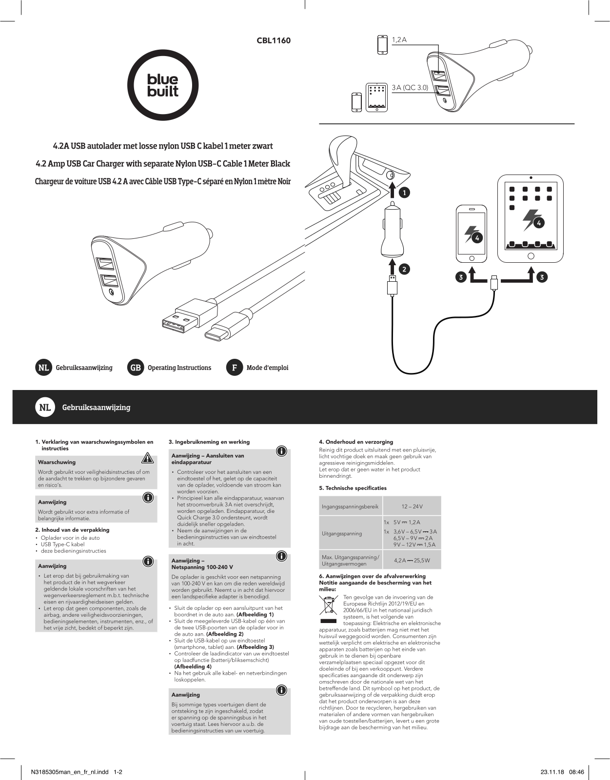 BlueBuilt CBL1160 User manual