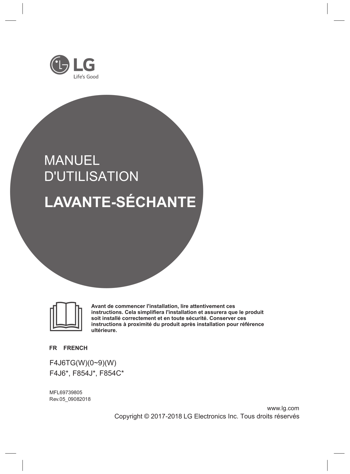 LG F854C40WR User manual