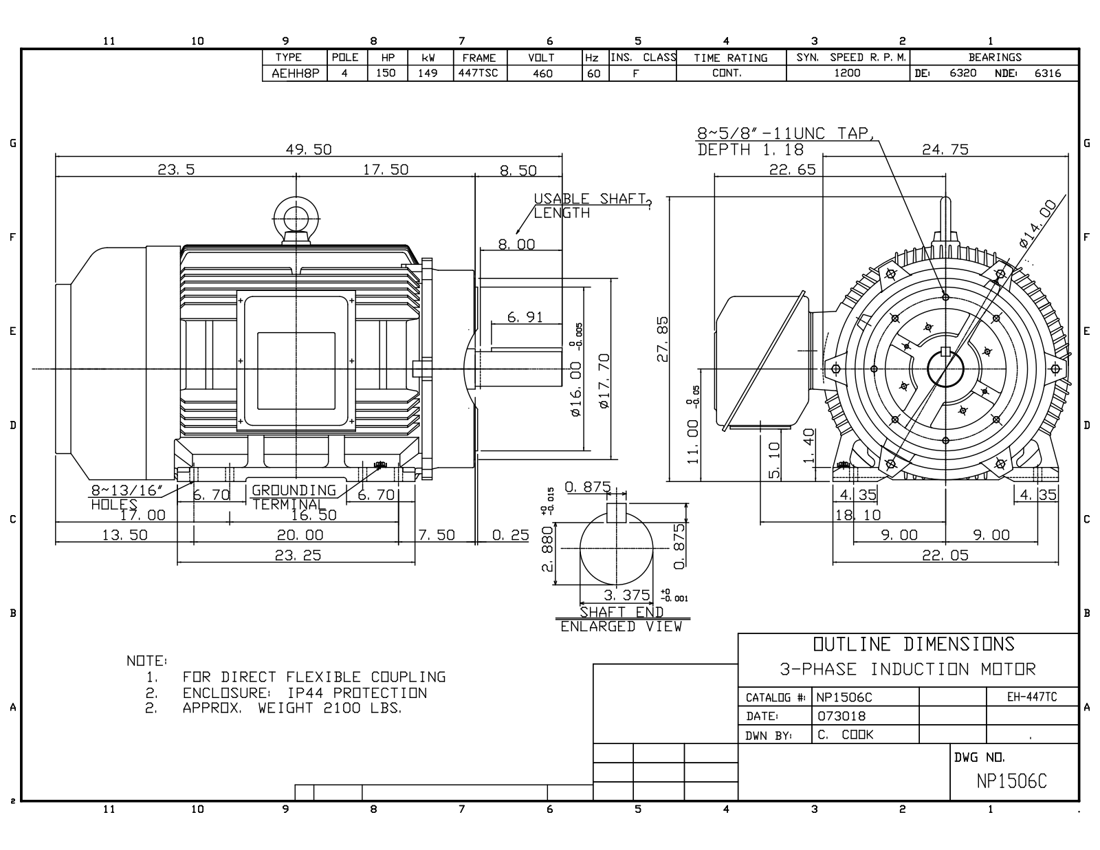 Teco NP1506C Reference Drawing