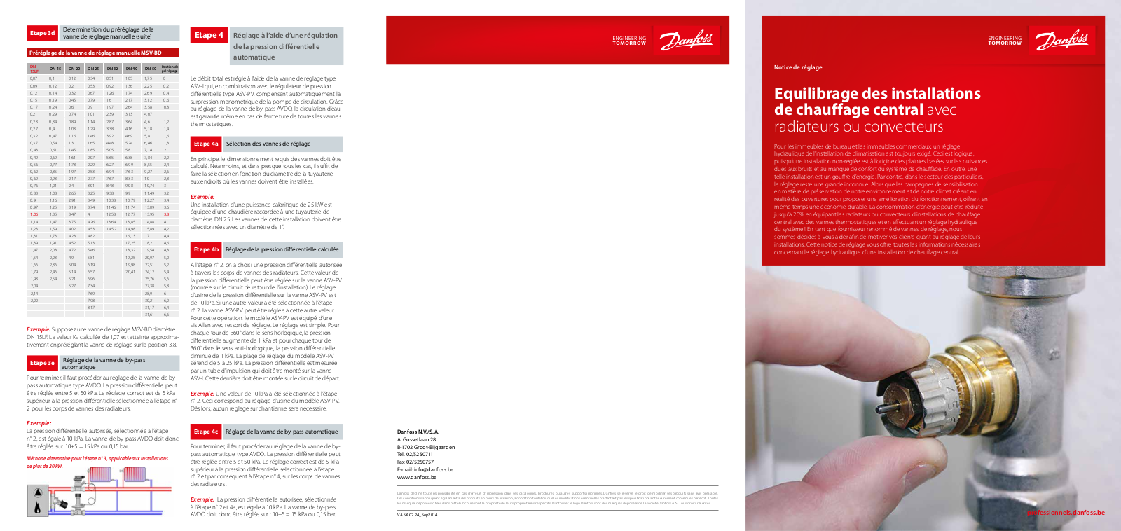 Danfoss Equilibrage des installations de chauffage central avec radiateurs ou convecteurs Application guide