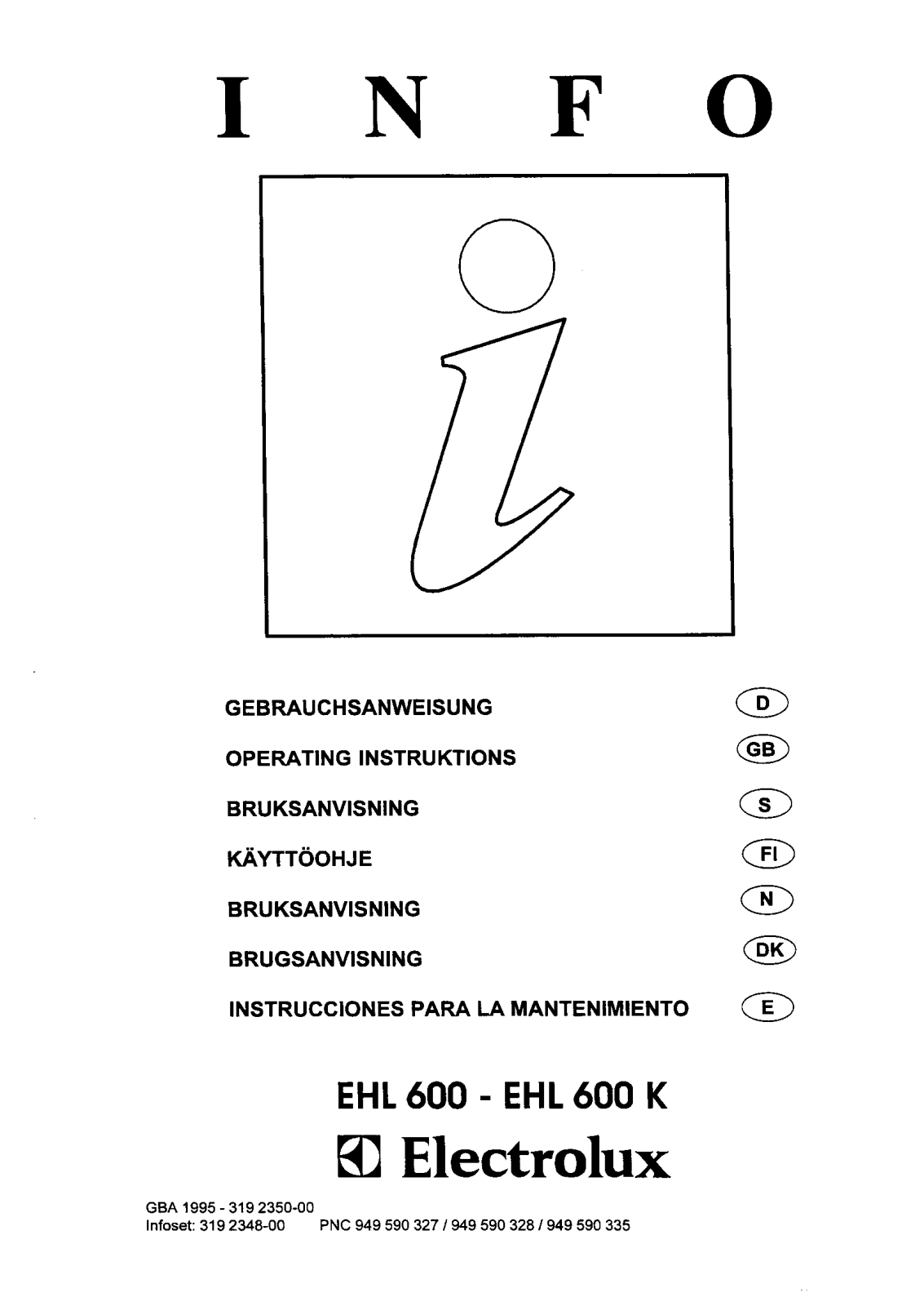 AEG EHL600K User Manual