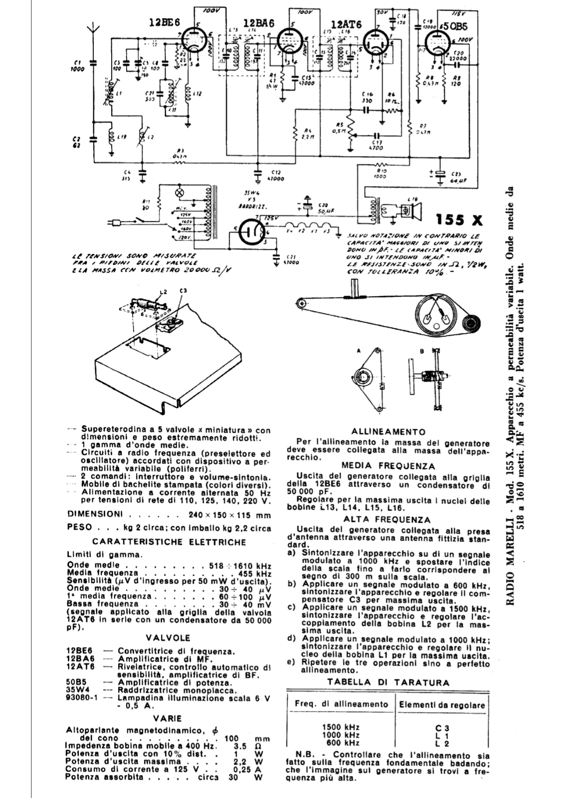 Radiomarelli 155 x schematic