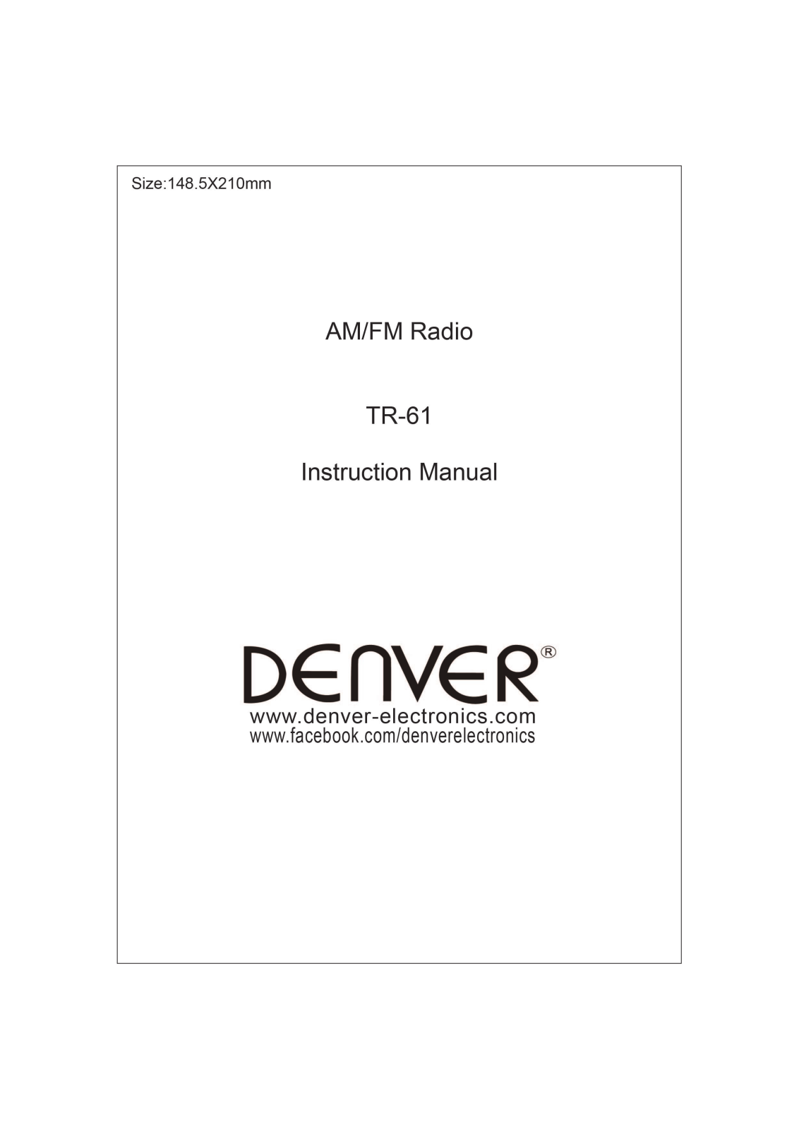 Denver TR-61 User guide