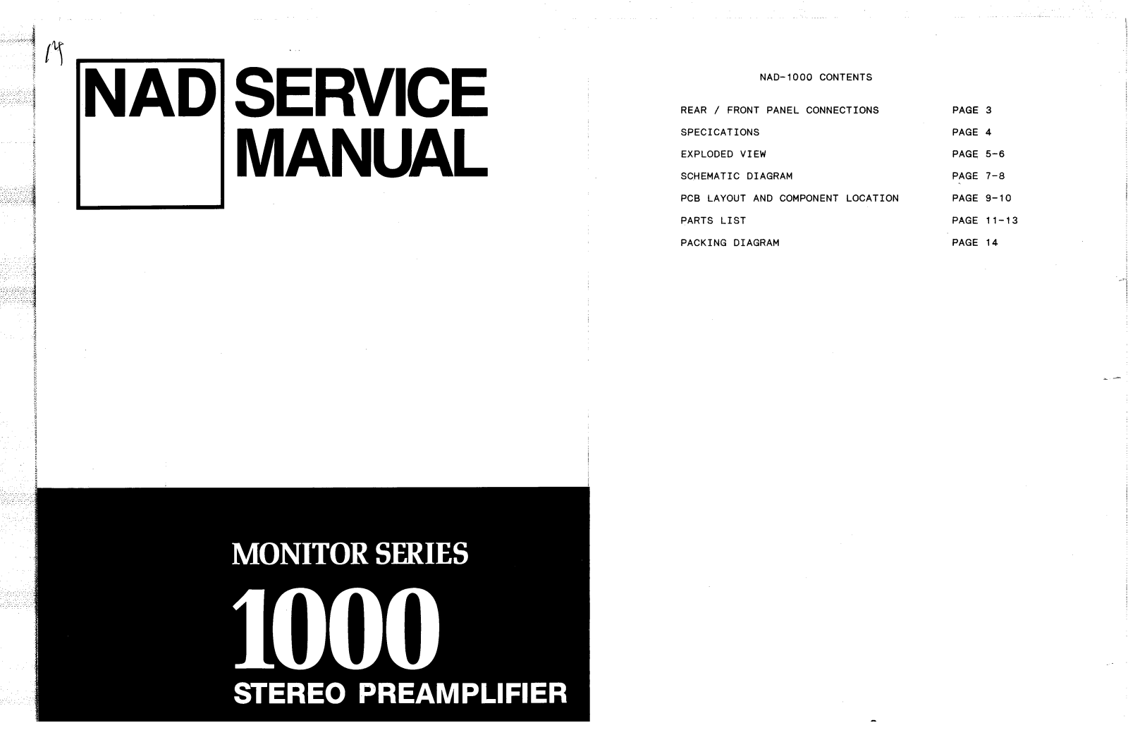 Nad 1000 Service Manual