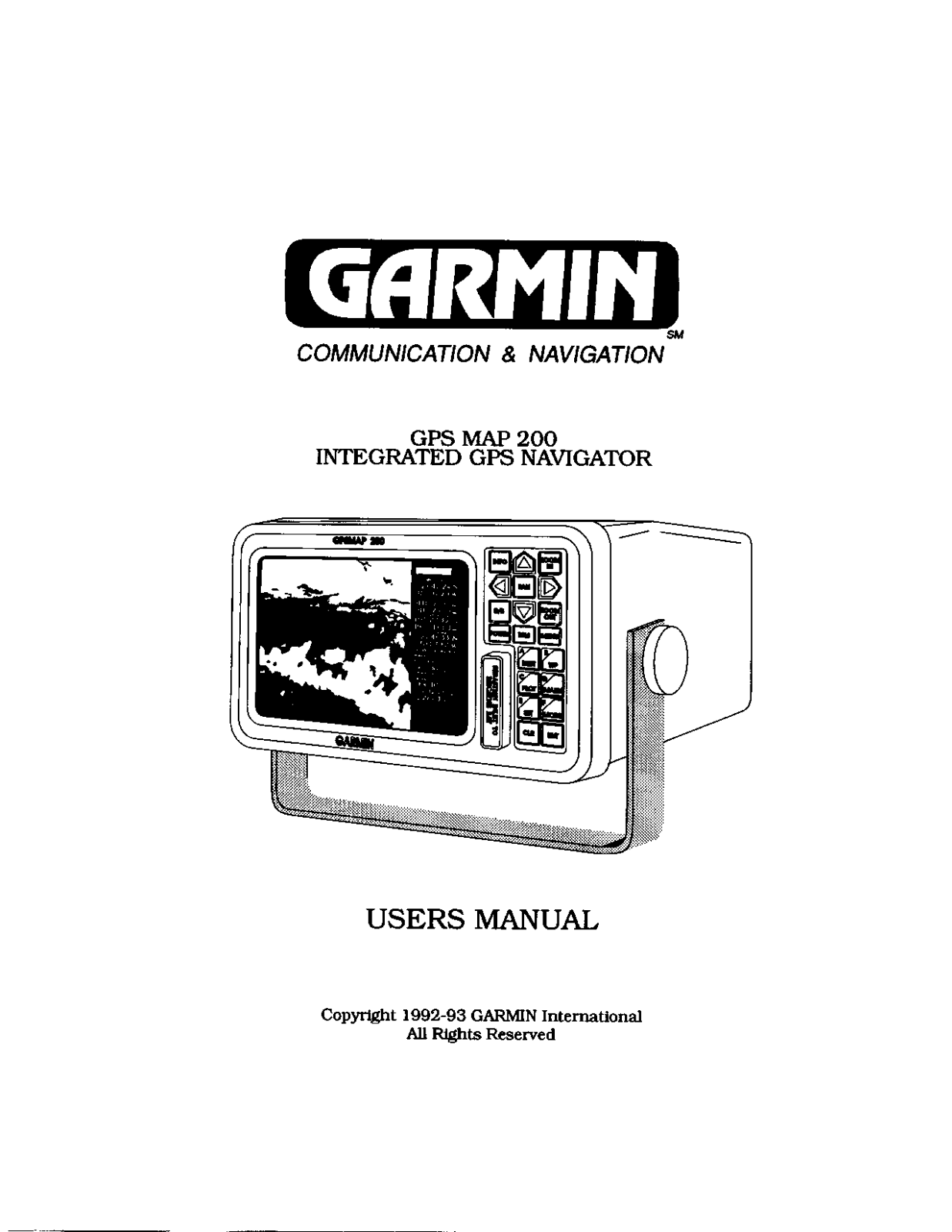 Garmin GPSMAP 200 User Manual