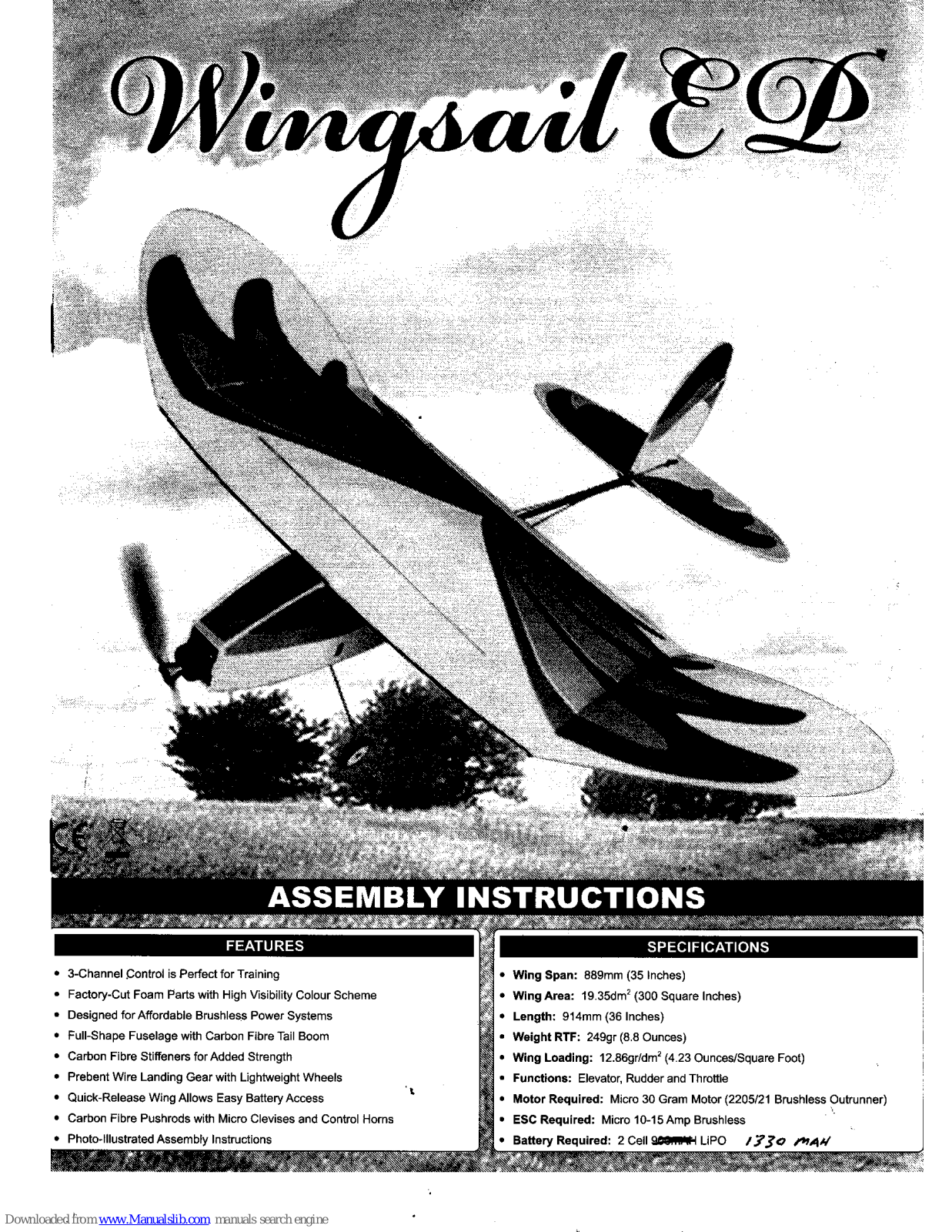 Sport Flyers Wingsail EP Assembly Instructions Manual