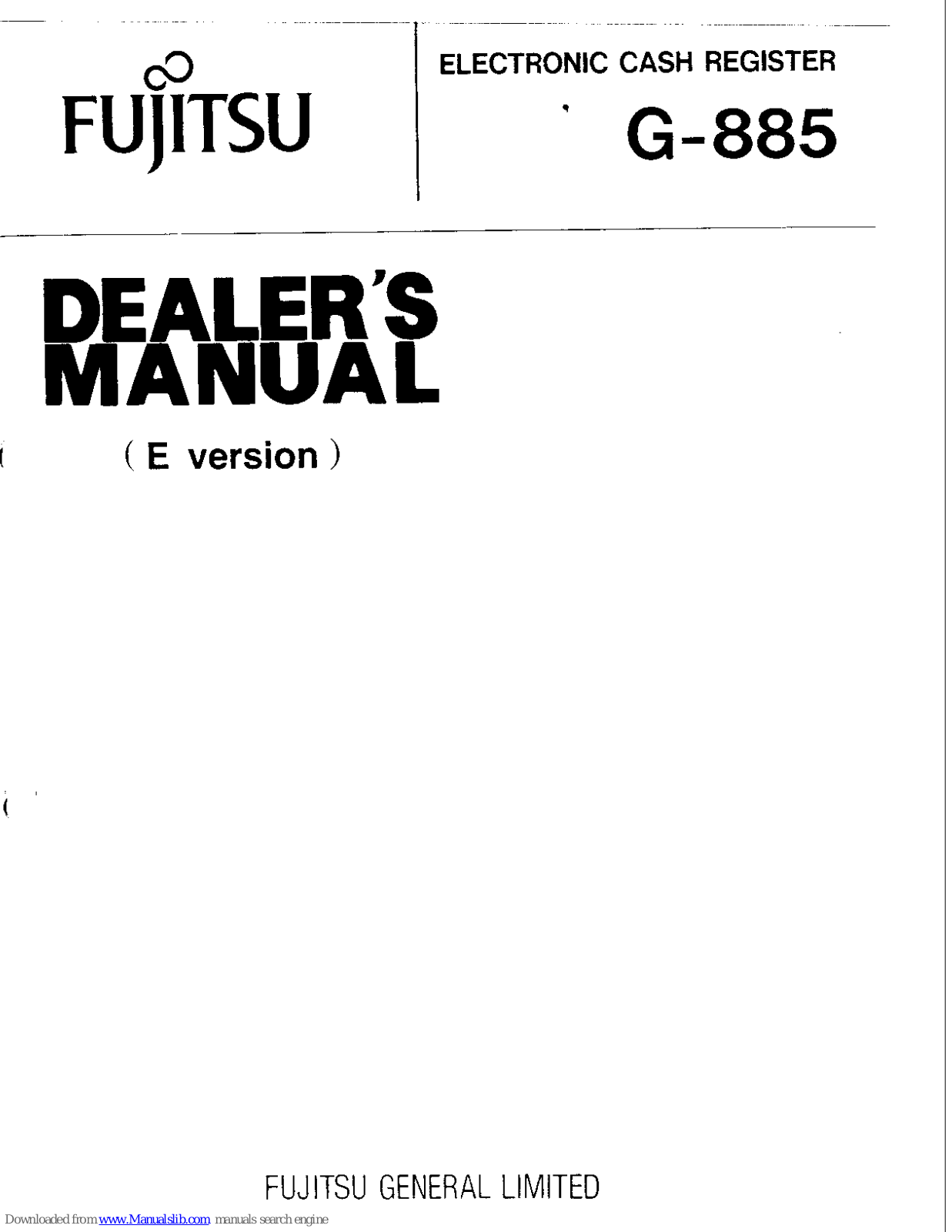 Fujitsu G-885 User Manual
