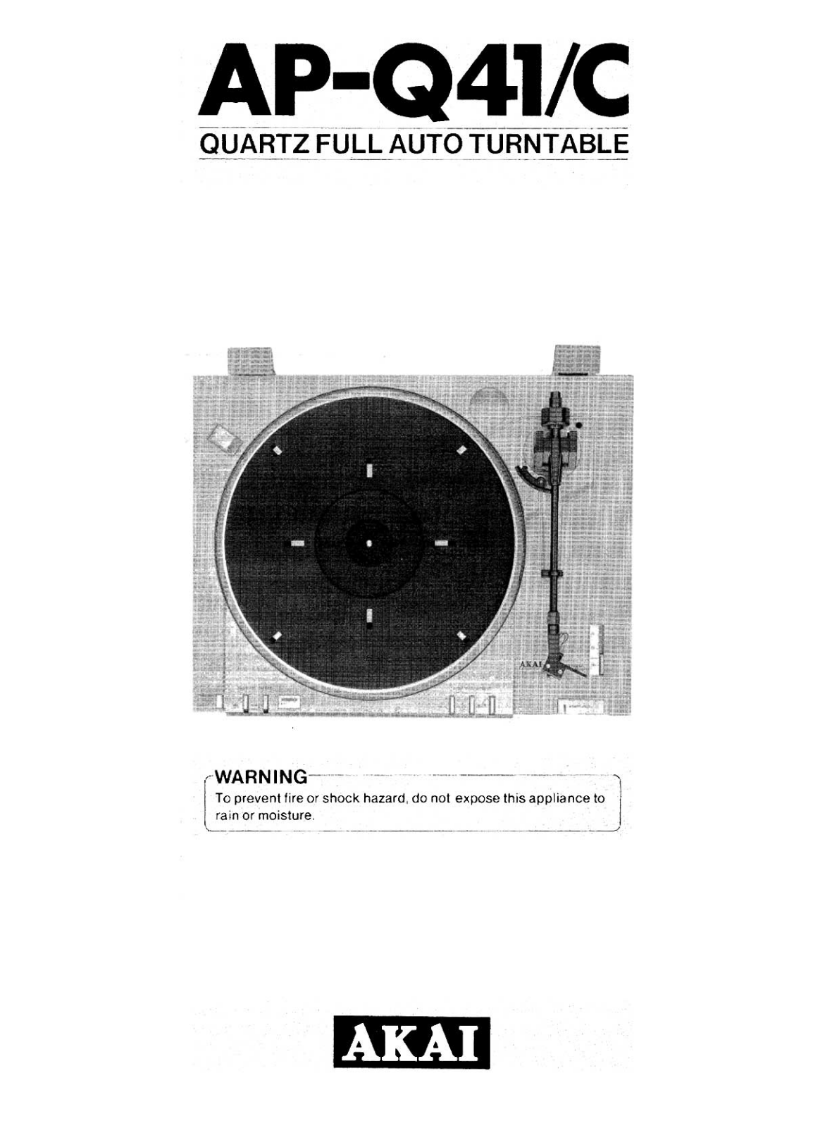 Akai APQ-41-C Owners manual