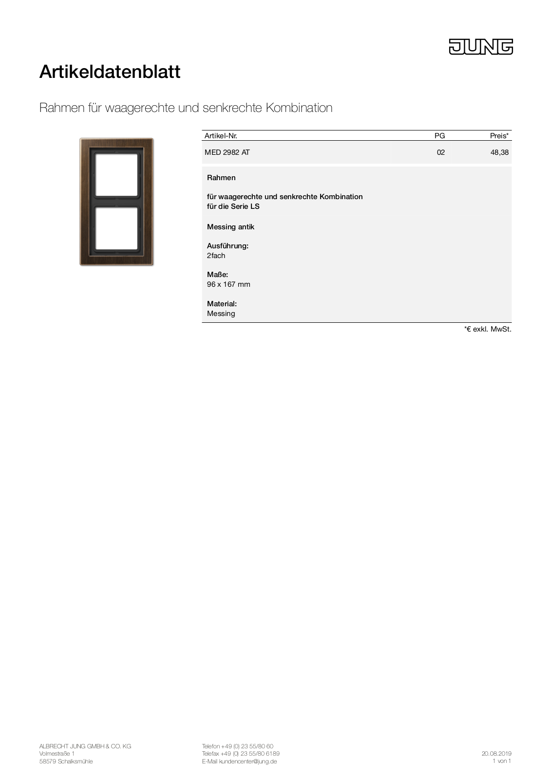 Jung MED 2982 AT User Manual