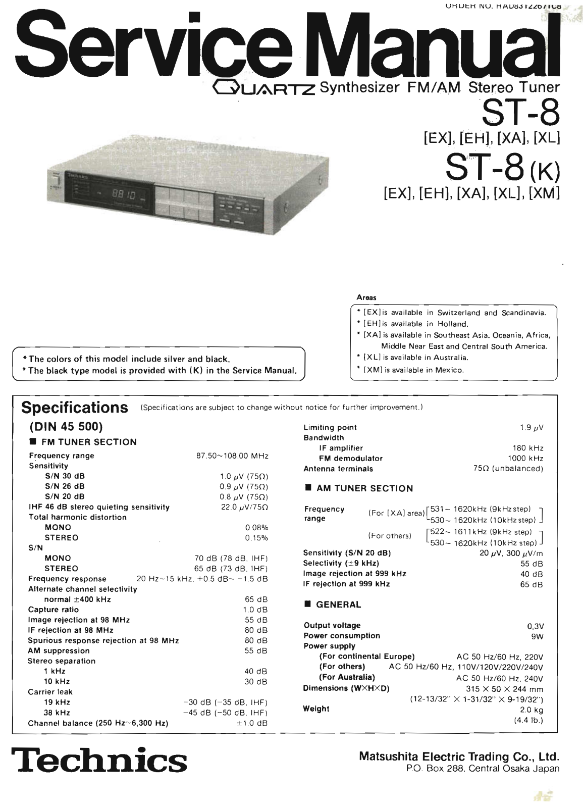 Technics ST-8 Service Manual