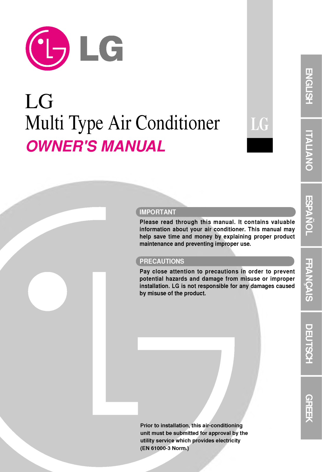 LG LMN0965H3L User Manual