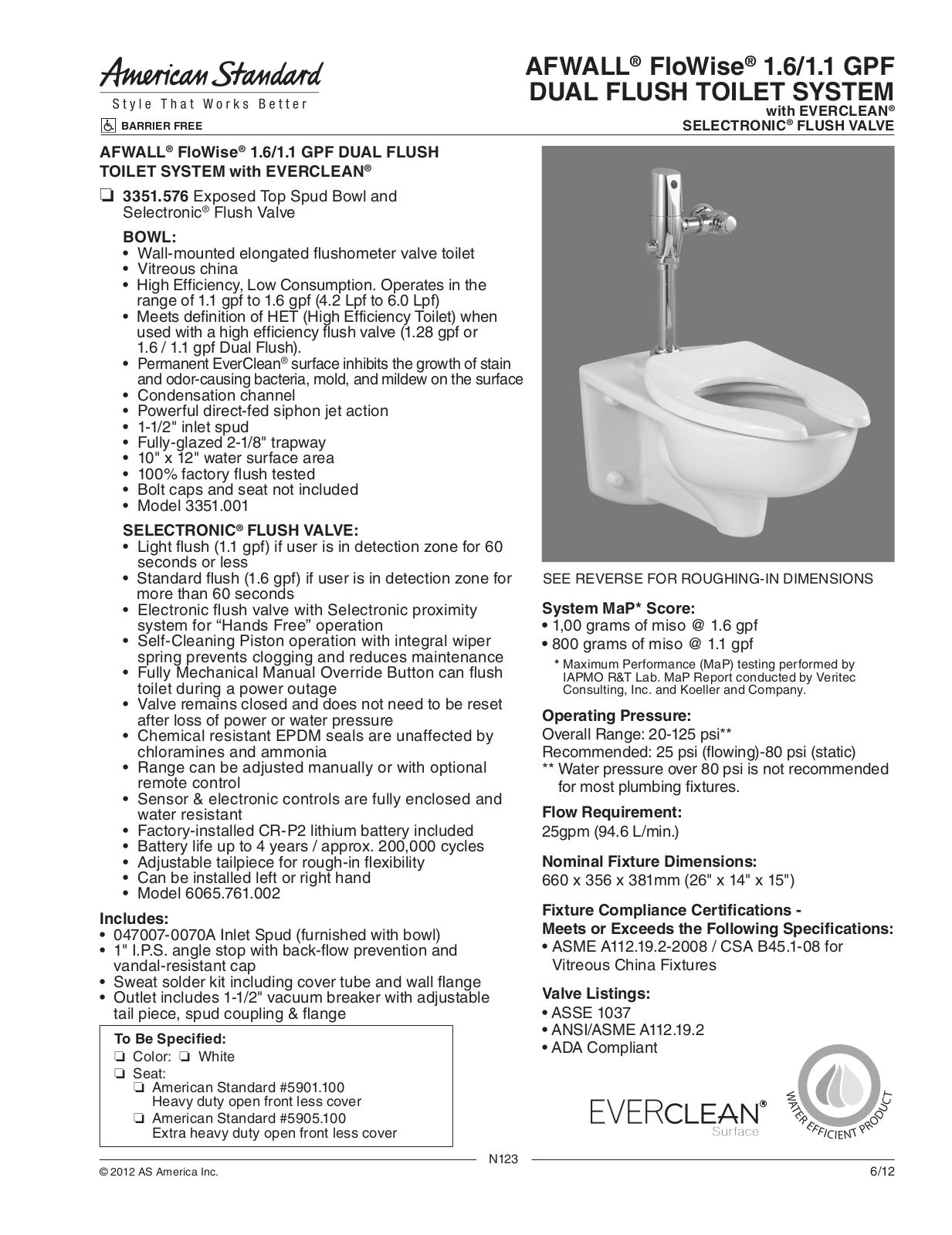 American Standard ASD8341 Specifications - ManualMachine.com