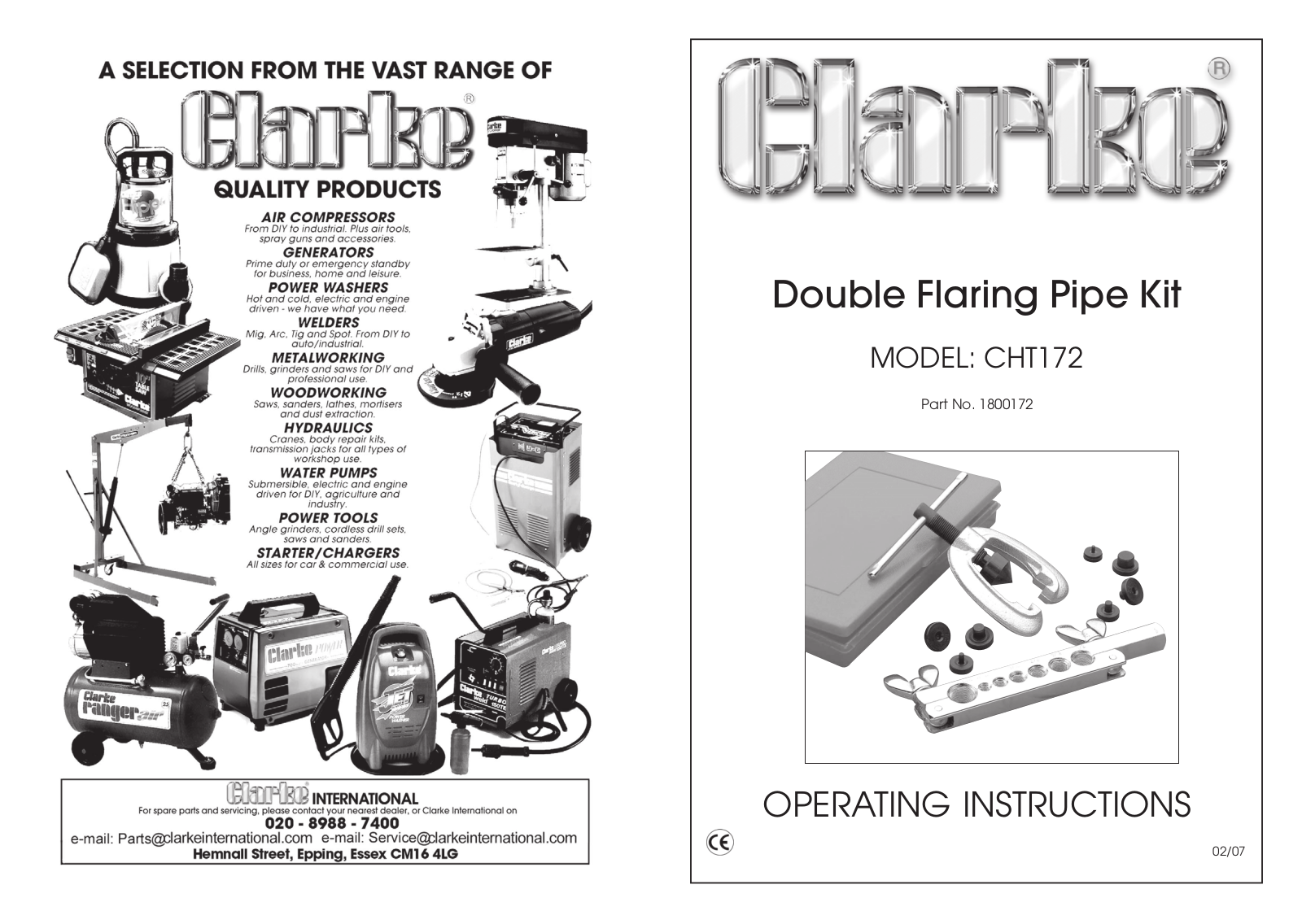 Clarke CHT 172, 1800172 User guide - ManualMachine.com