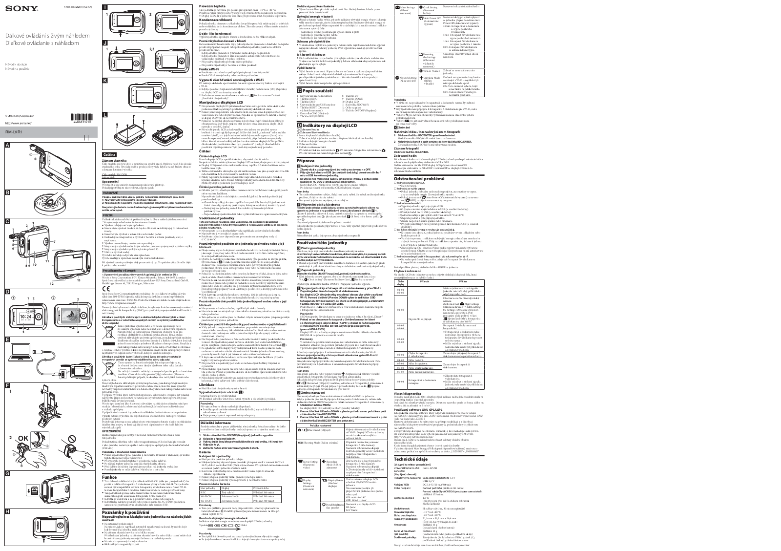 Sony RM-LVR1 User Manual