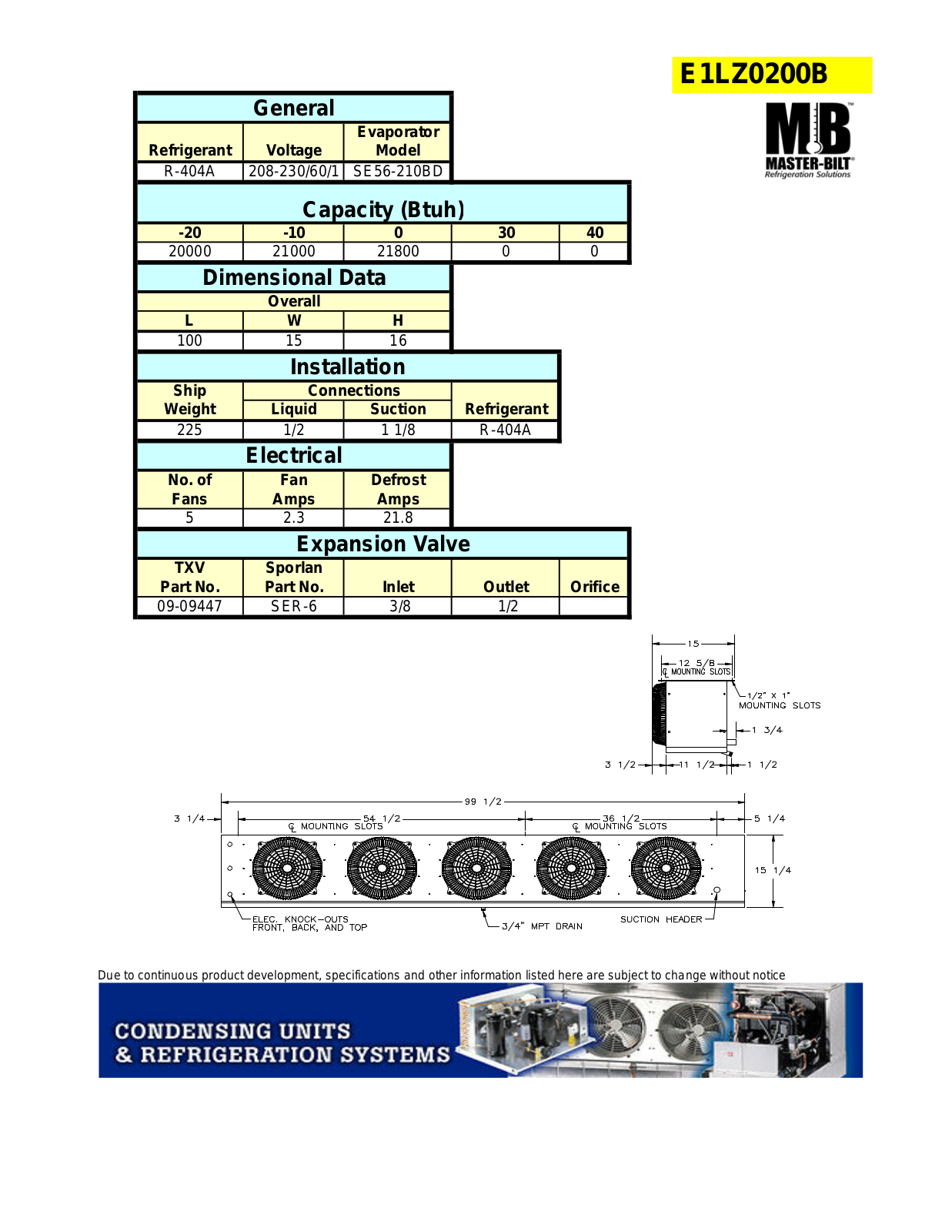 Master-Bilt SE56-210BD User Manual