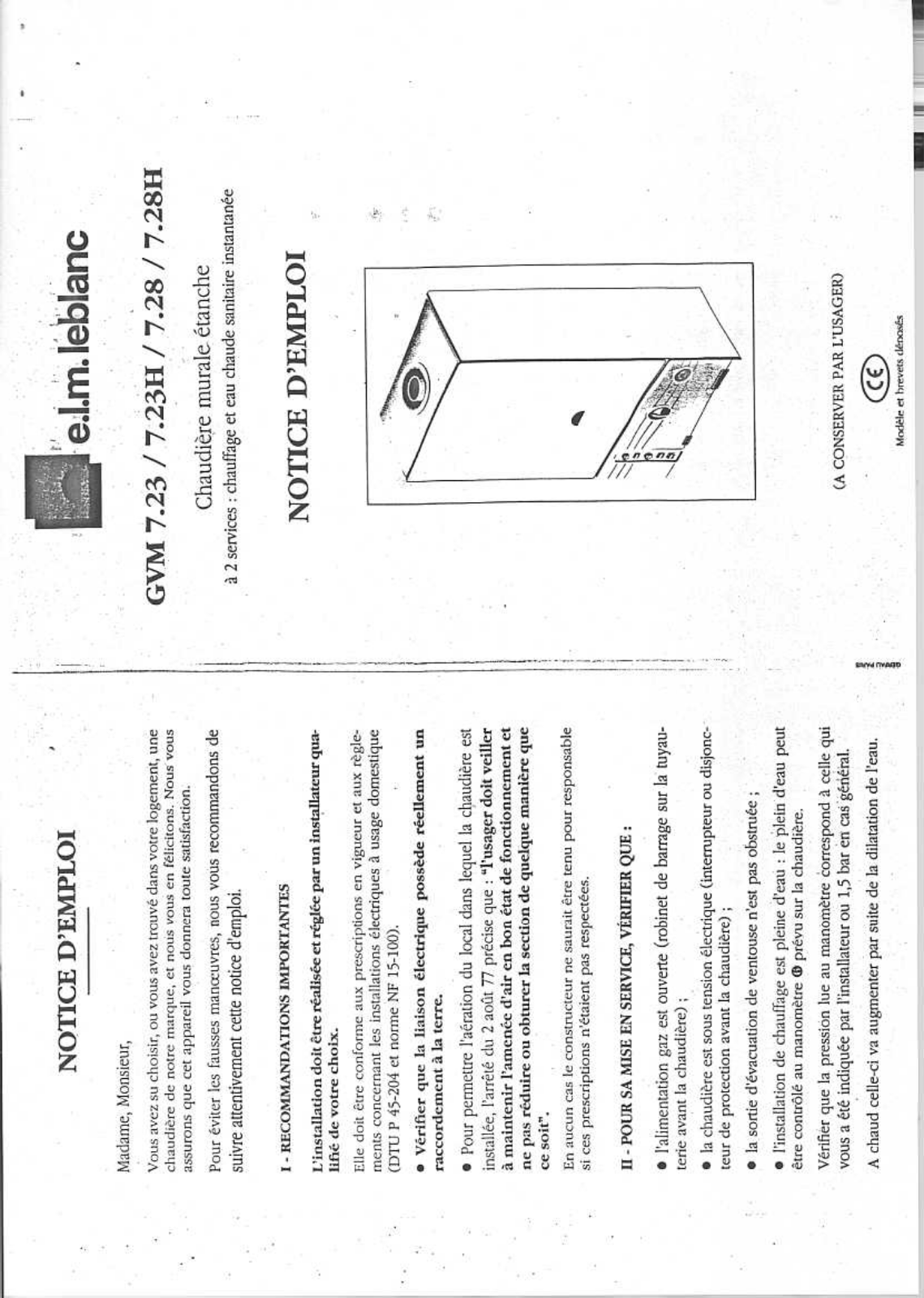 ELM LEBLANC GVM 7.23, GVM 7.23H, GVM 7.28, GVM 7.28H User Manual