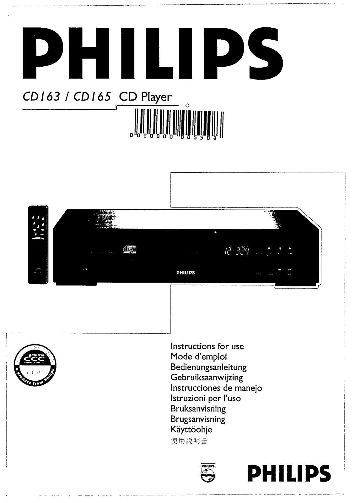 Philips CD165/00, CD165, CD163/05, CD163/00, CD163 User Manual