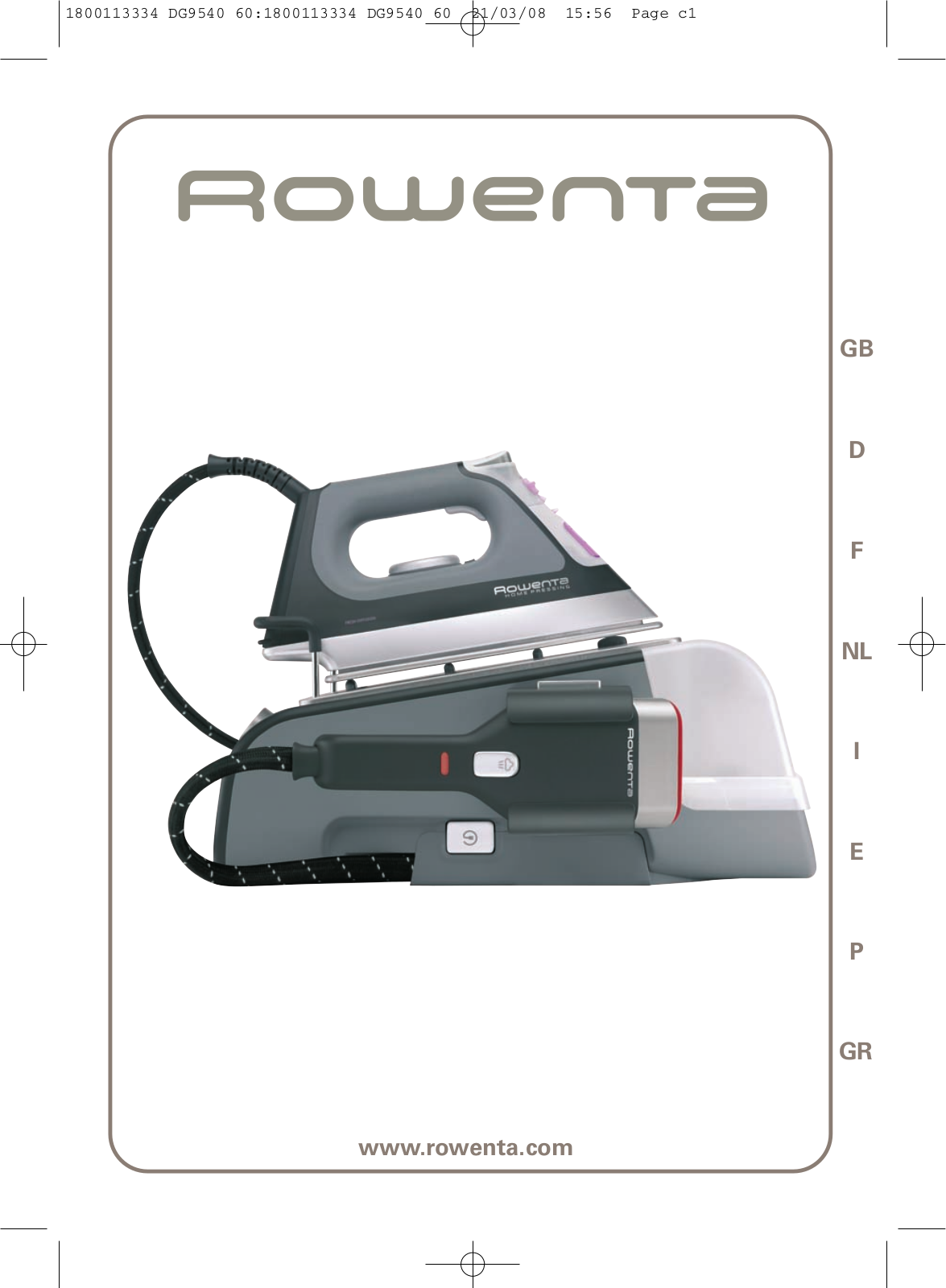 Rowenta DG9540 User Manual