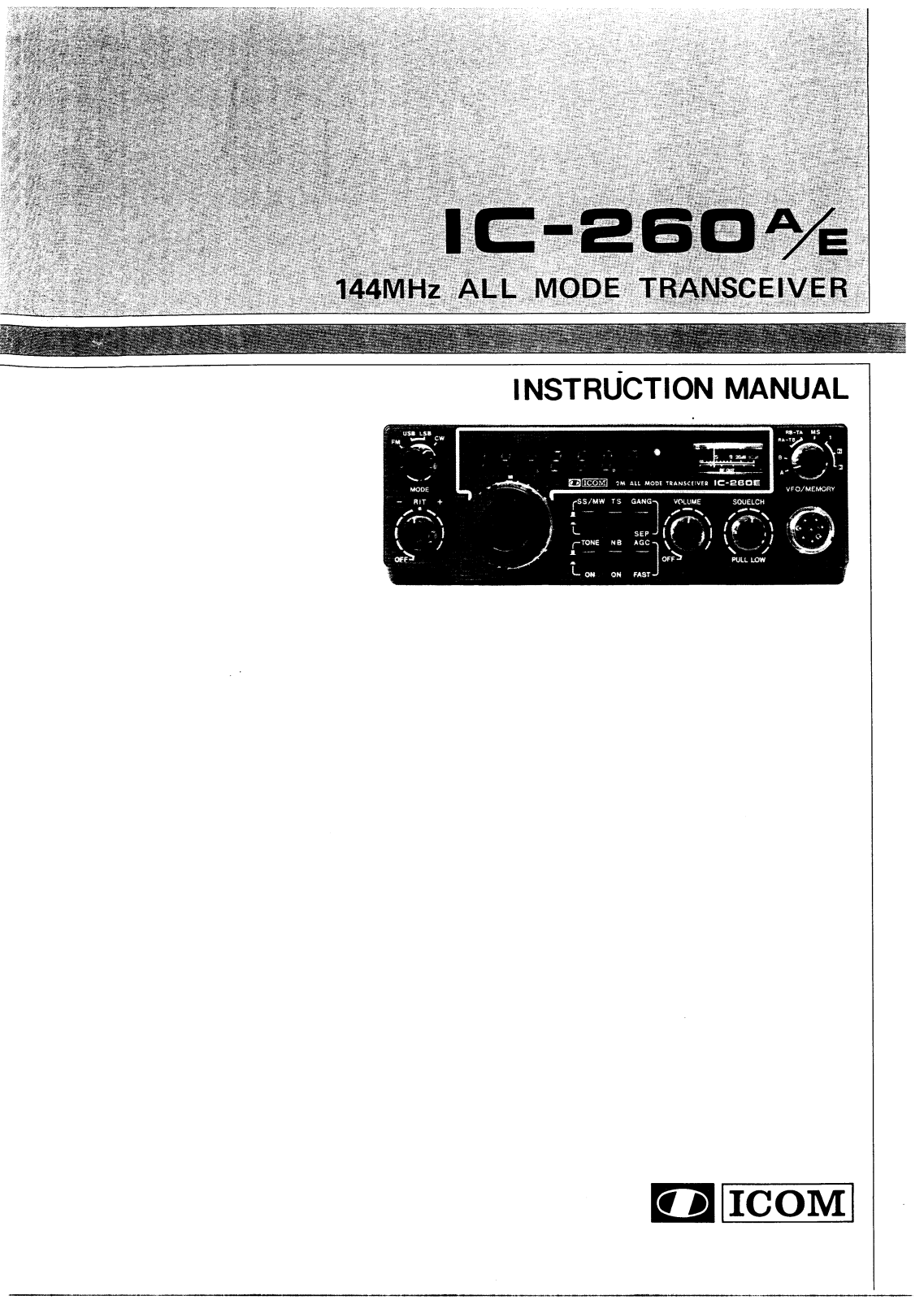 Icom IC-260A-E User Manual