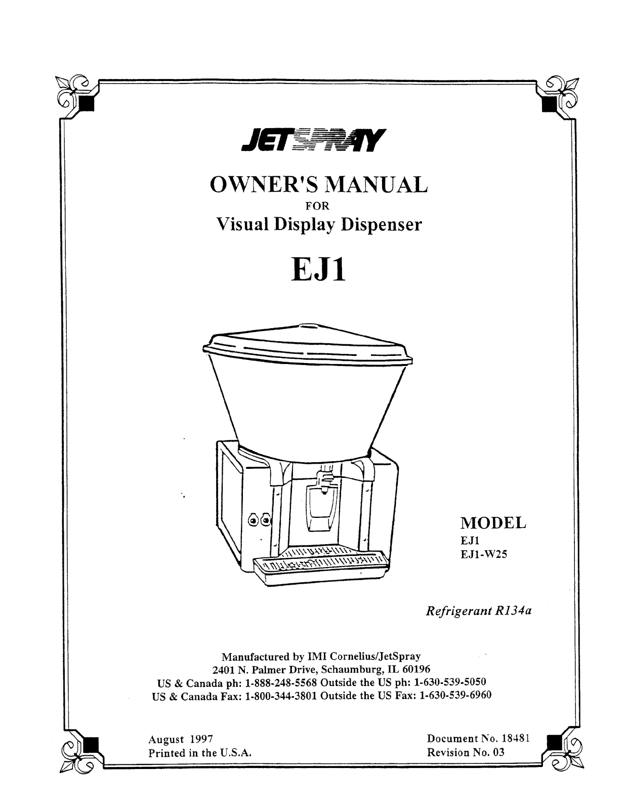 Jetspray EJ1 PARTS LIST