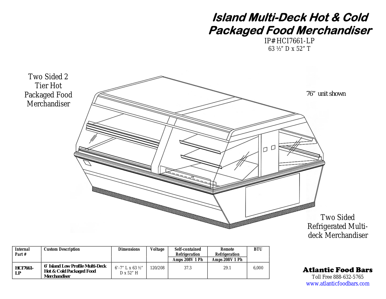 Atlantic Food Bar HCI7661-LP User Manual