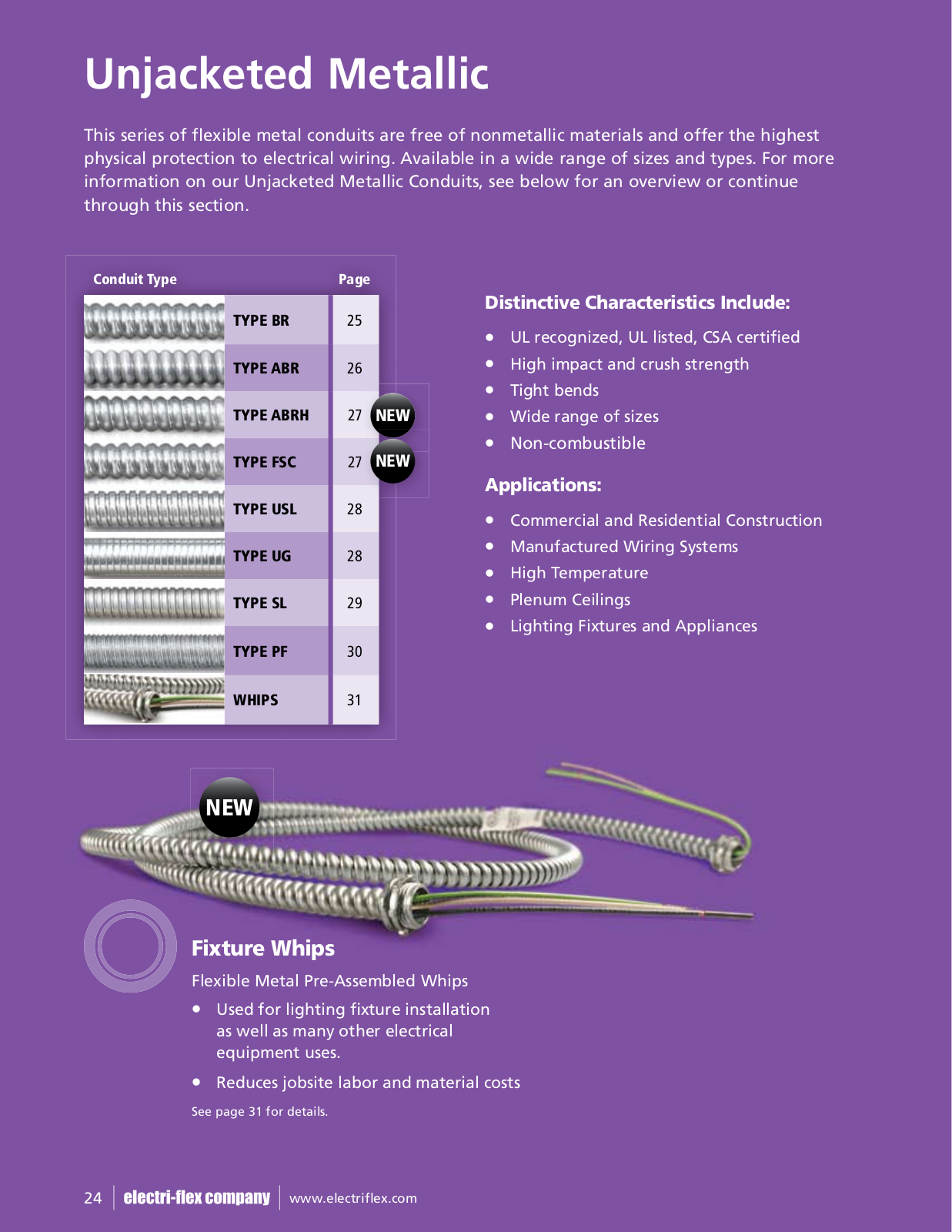 Electri-Flex BR, ABR, ABRH, FSC, USL General Product Line Information