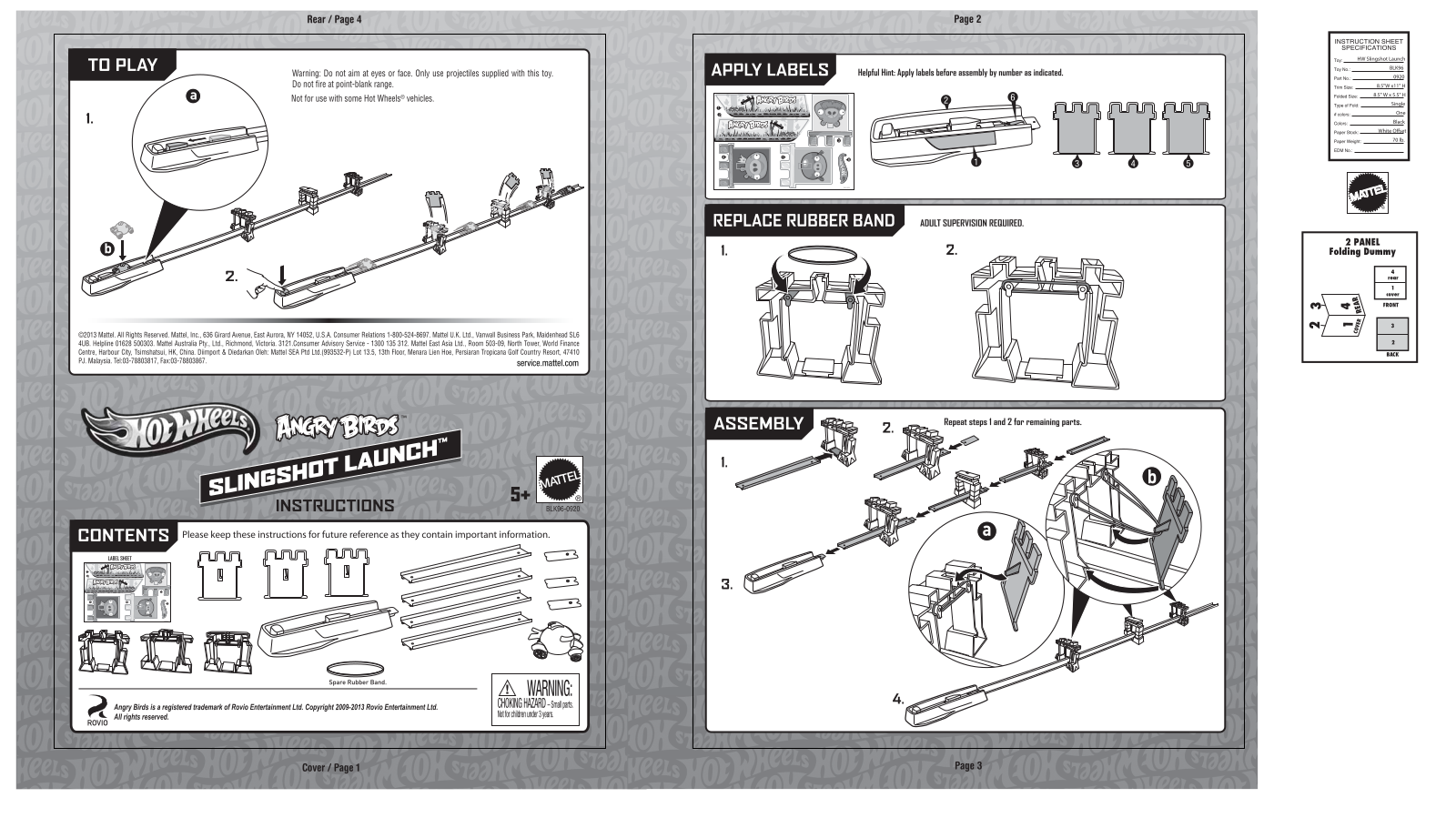 Fisher-Price BLK96 Instruction Sheet