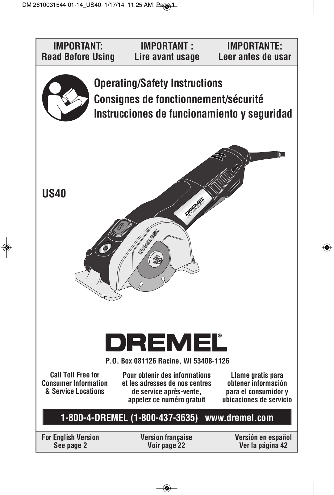 Dremel US40 User Manual