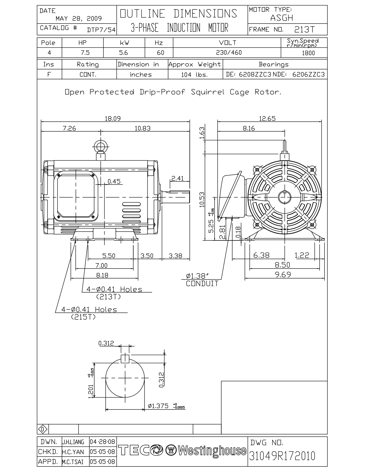 Teco DTP7/54 Reference Drawing