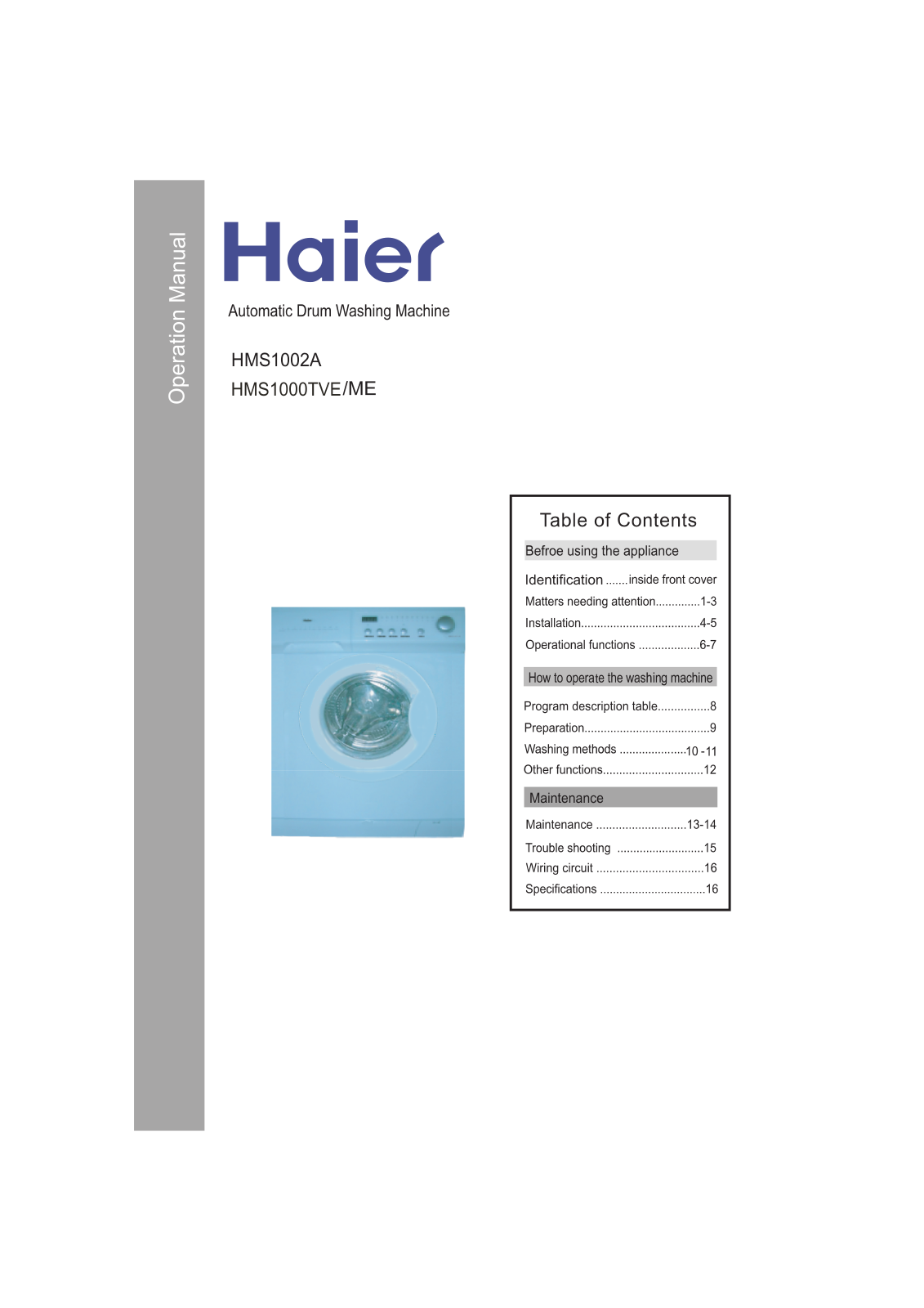 Haier HMS1002A User Manual