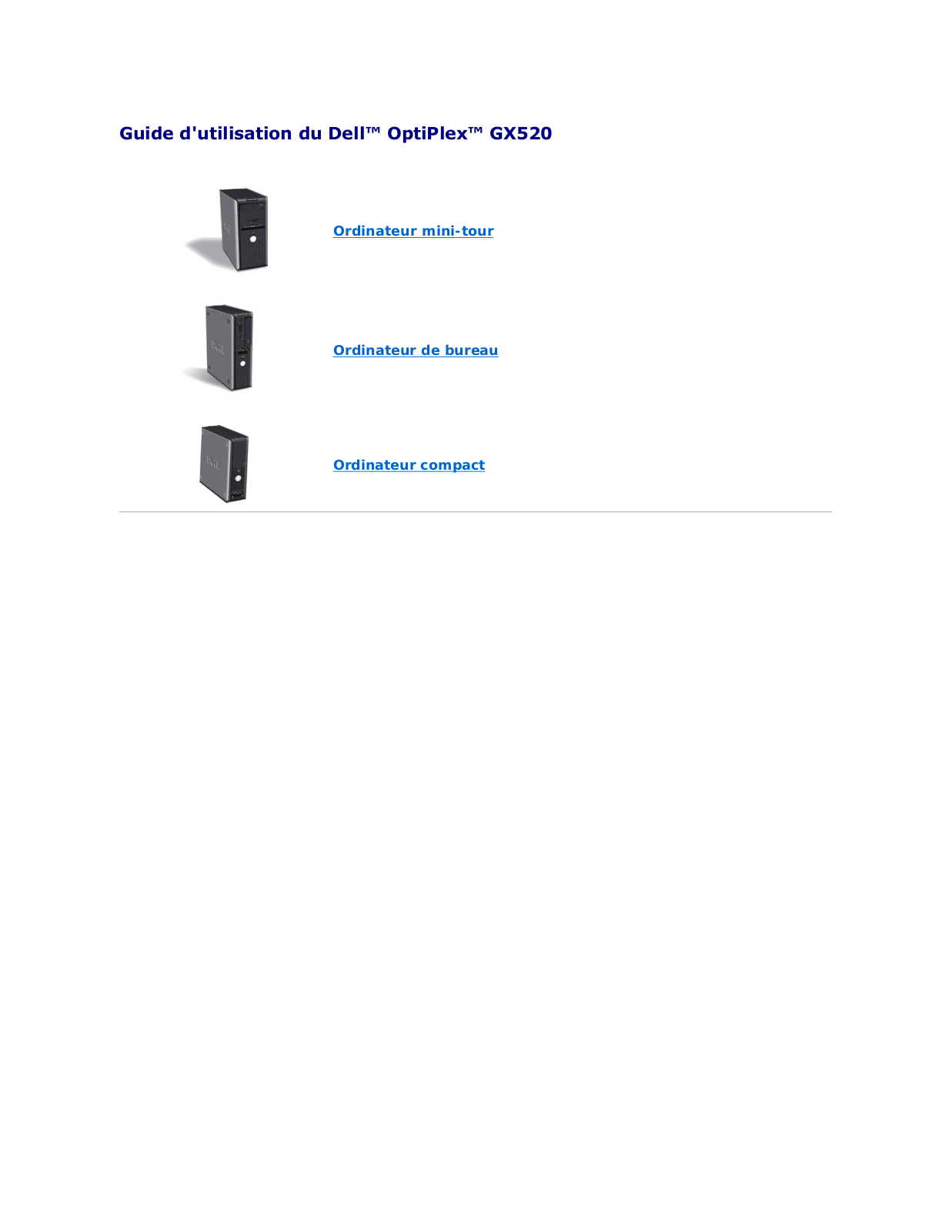 Dell OptiPlex GX520 User Manual