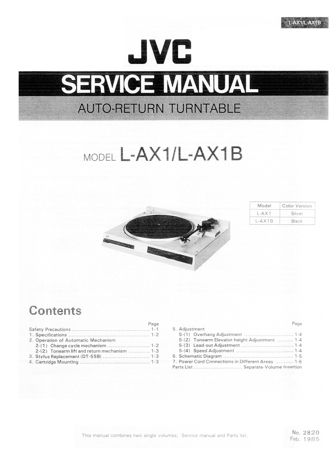Jvc L-AX1-B, L-AX1 Service Manual