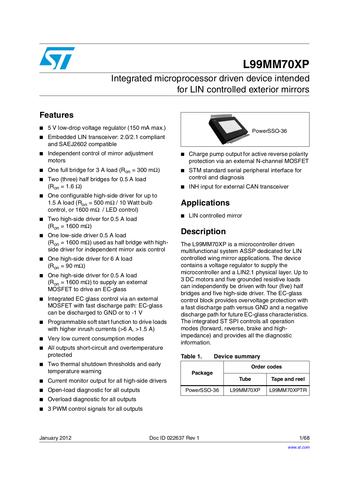 ST L99MM70XP User Manual