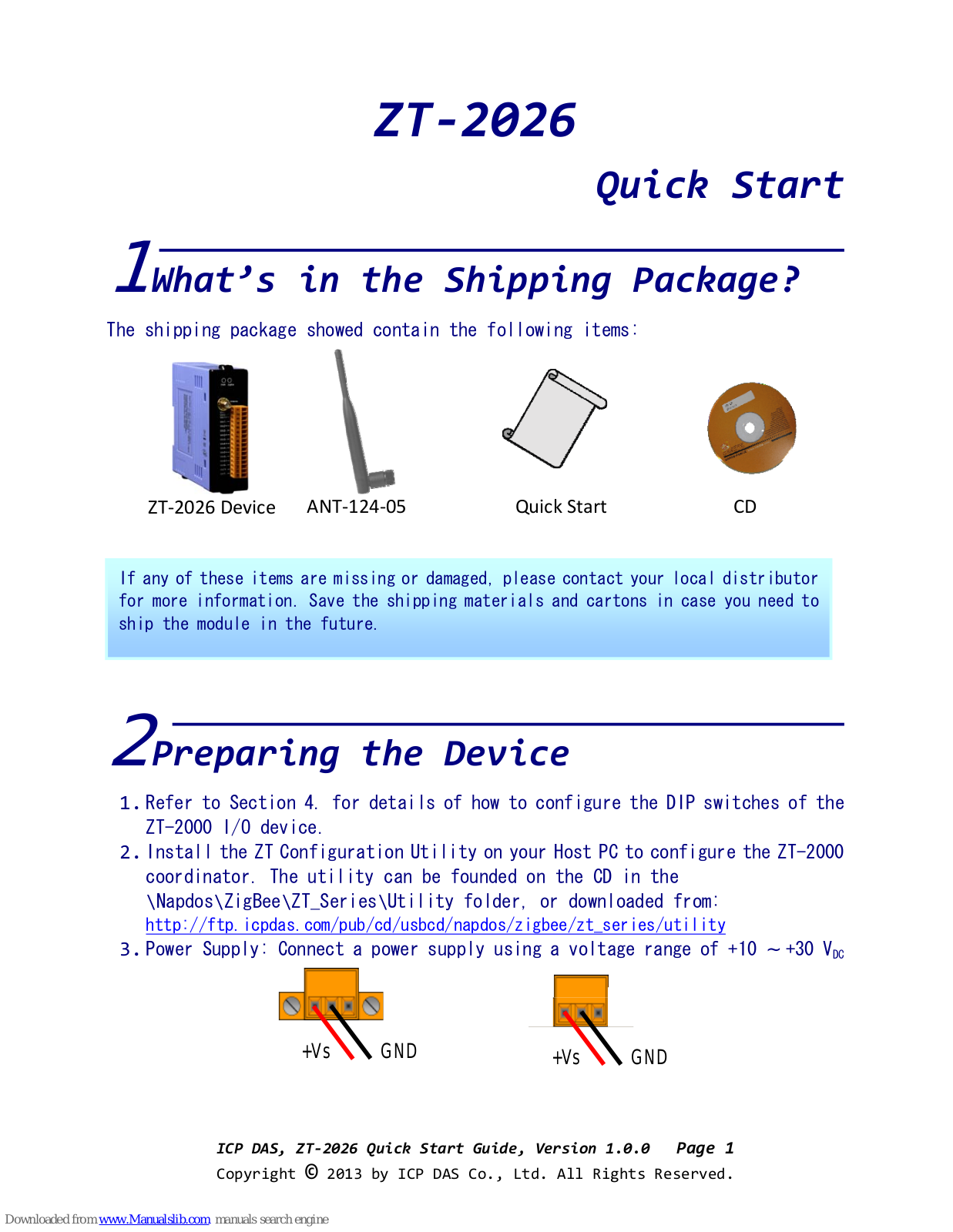 ICPDAS ZT-2026 Quick Start Manual