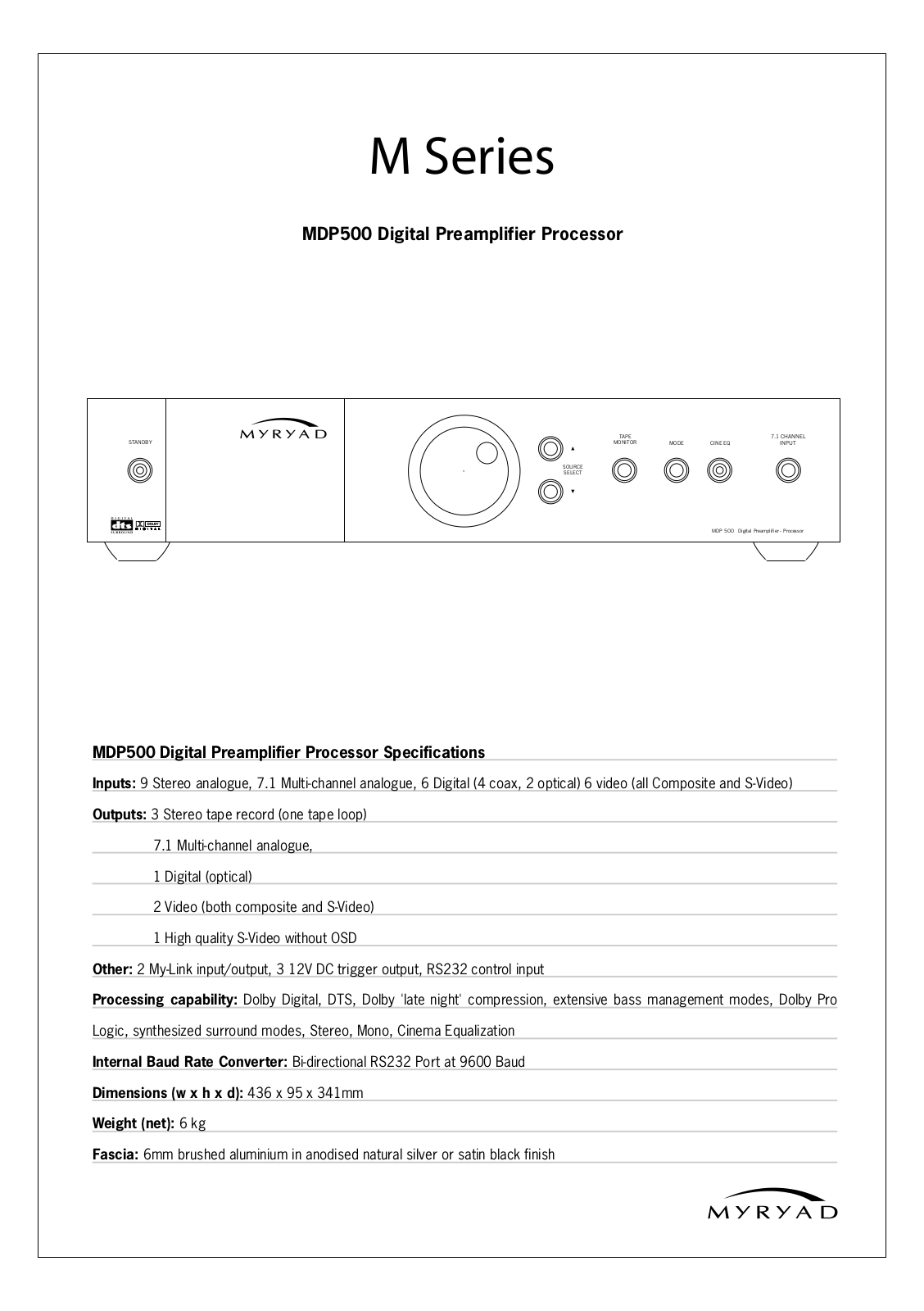 Myryad MDP-500 Brochure