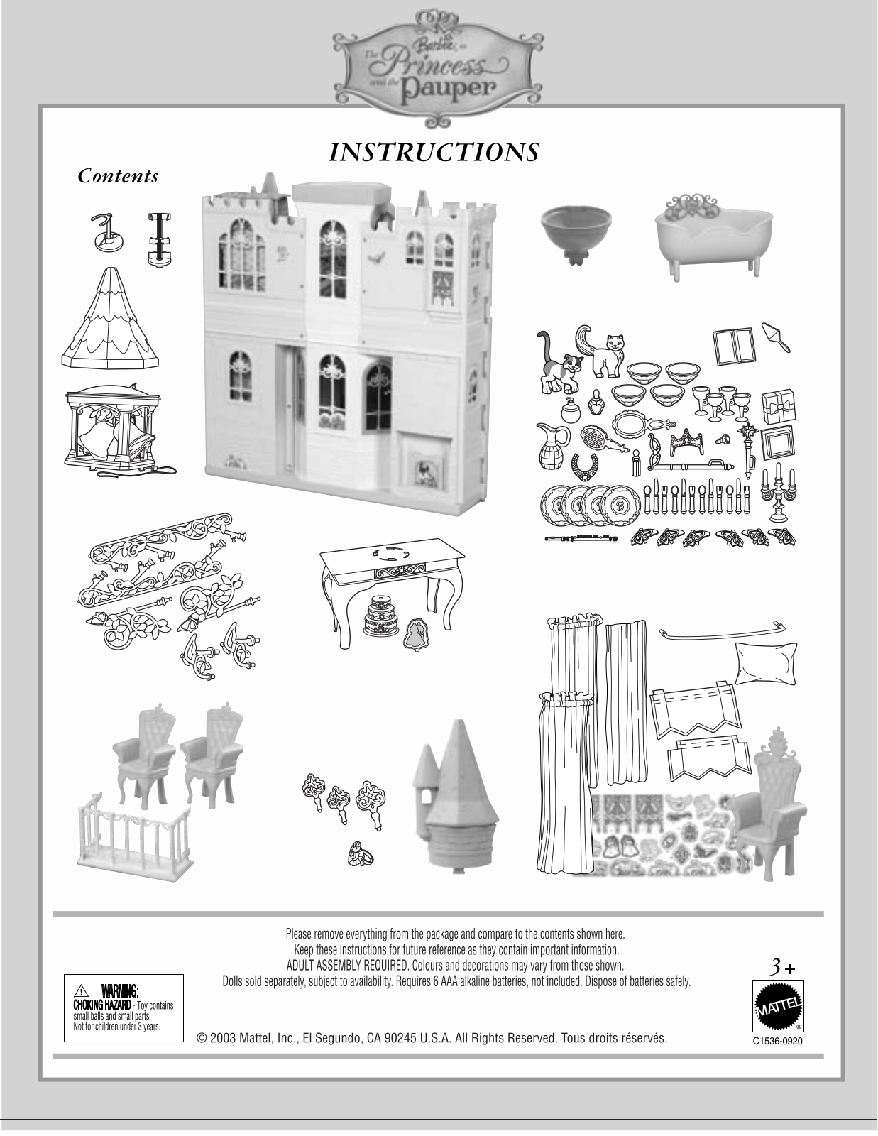 Fisher-Price C1536 Instruction Sheet