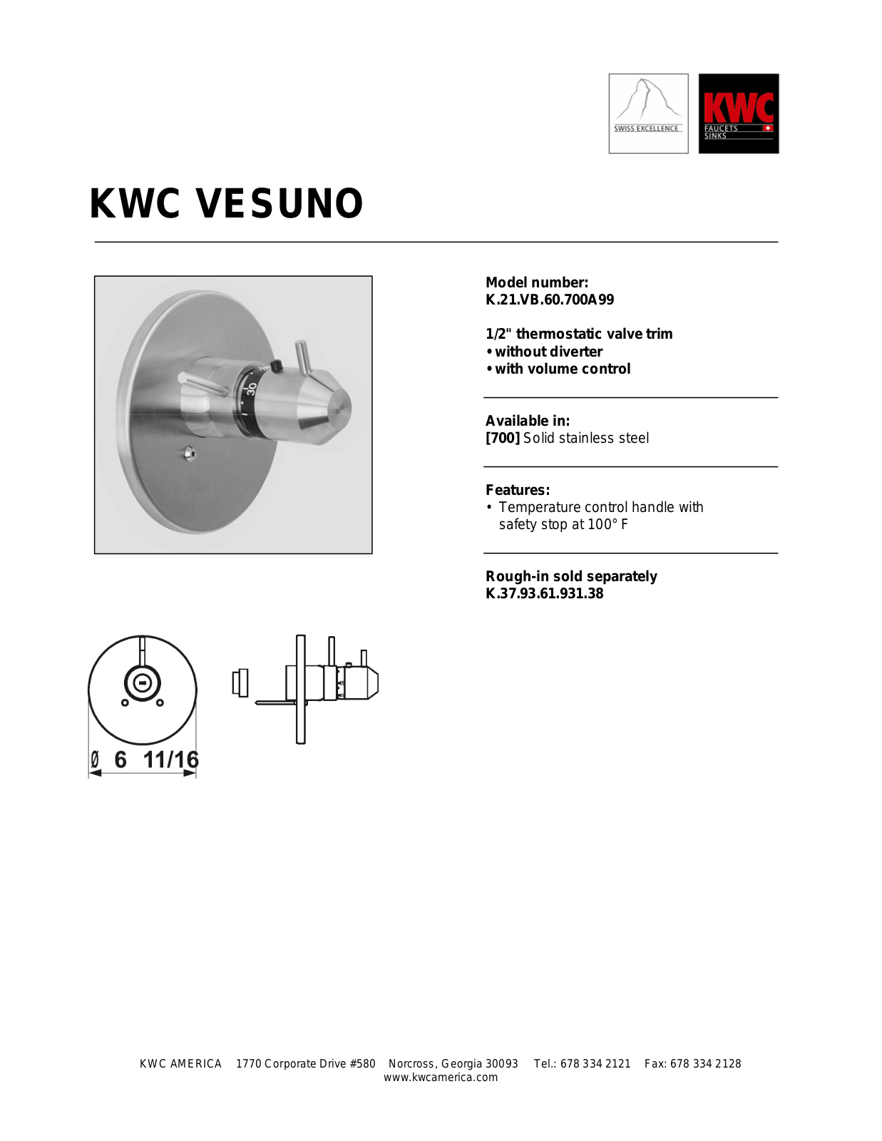 KWC K.21.VB.60.700A99 User Manual - ManualMachine.com