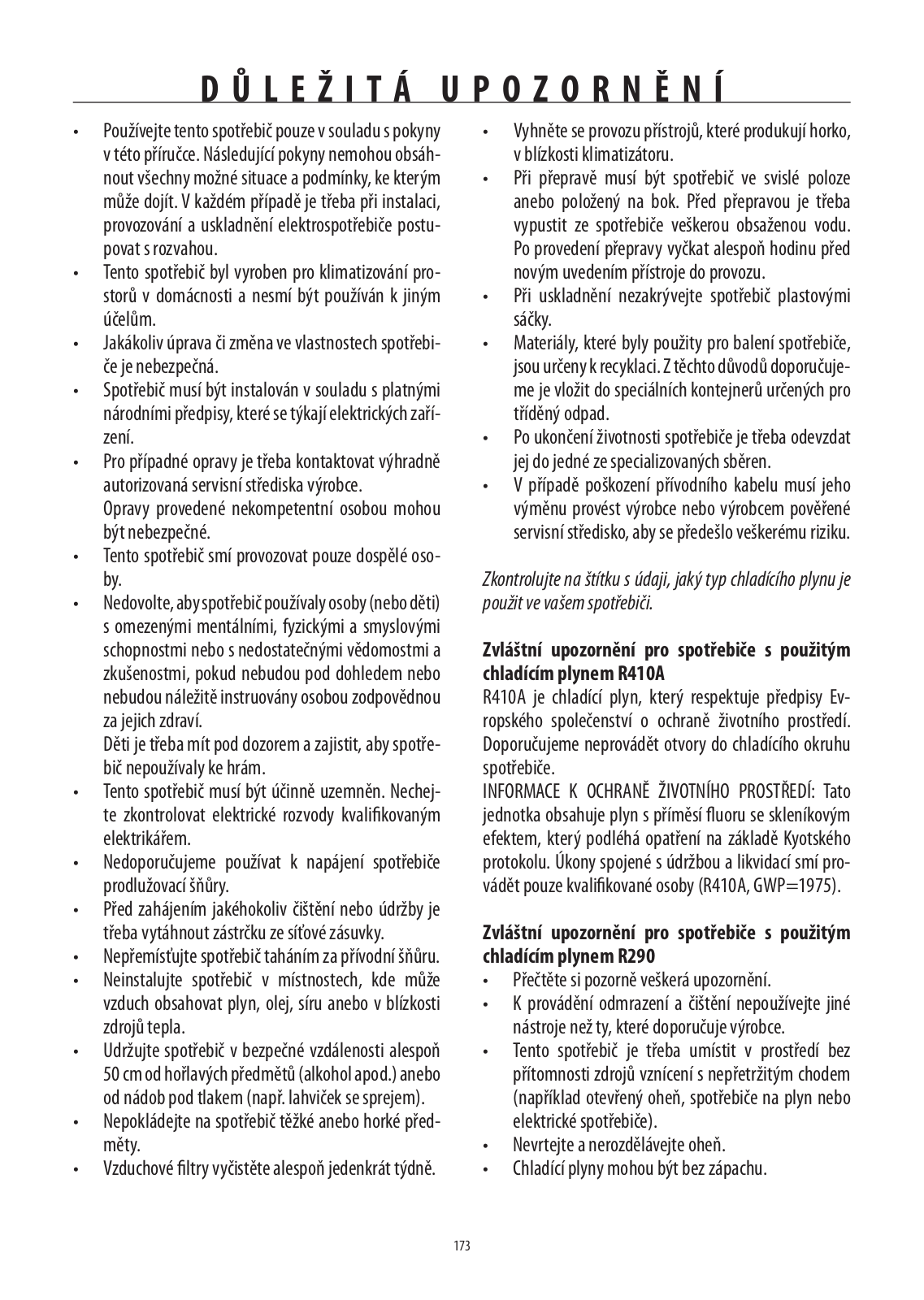 Delonghi PAC WE125 ECO, PACWE 110ECO User Manual