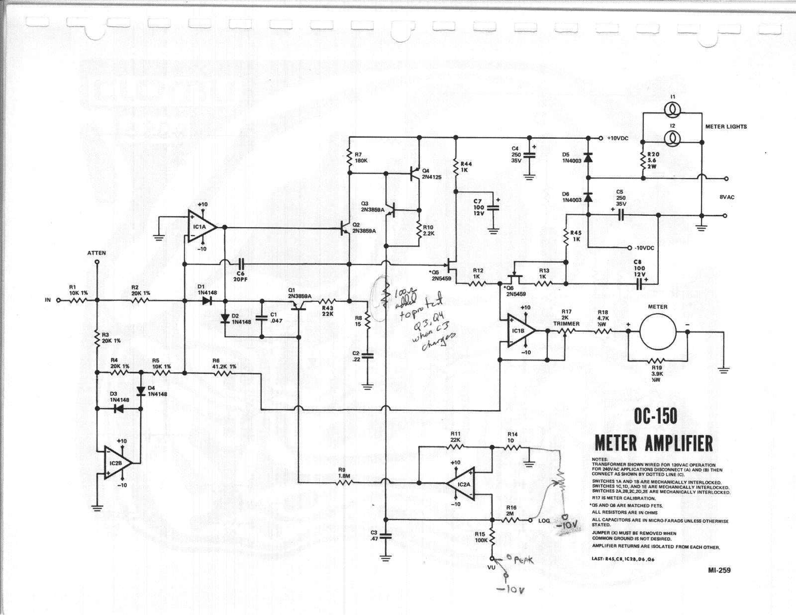 Crown OC-150 Schematic