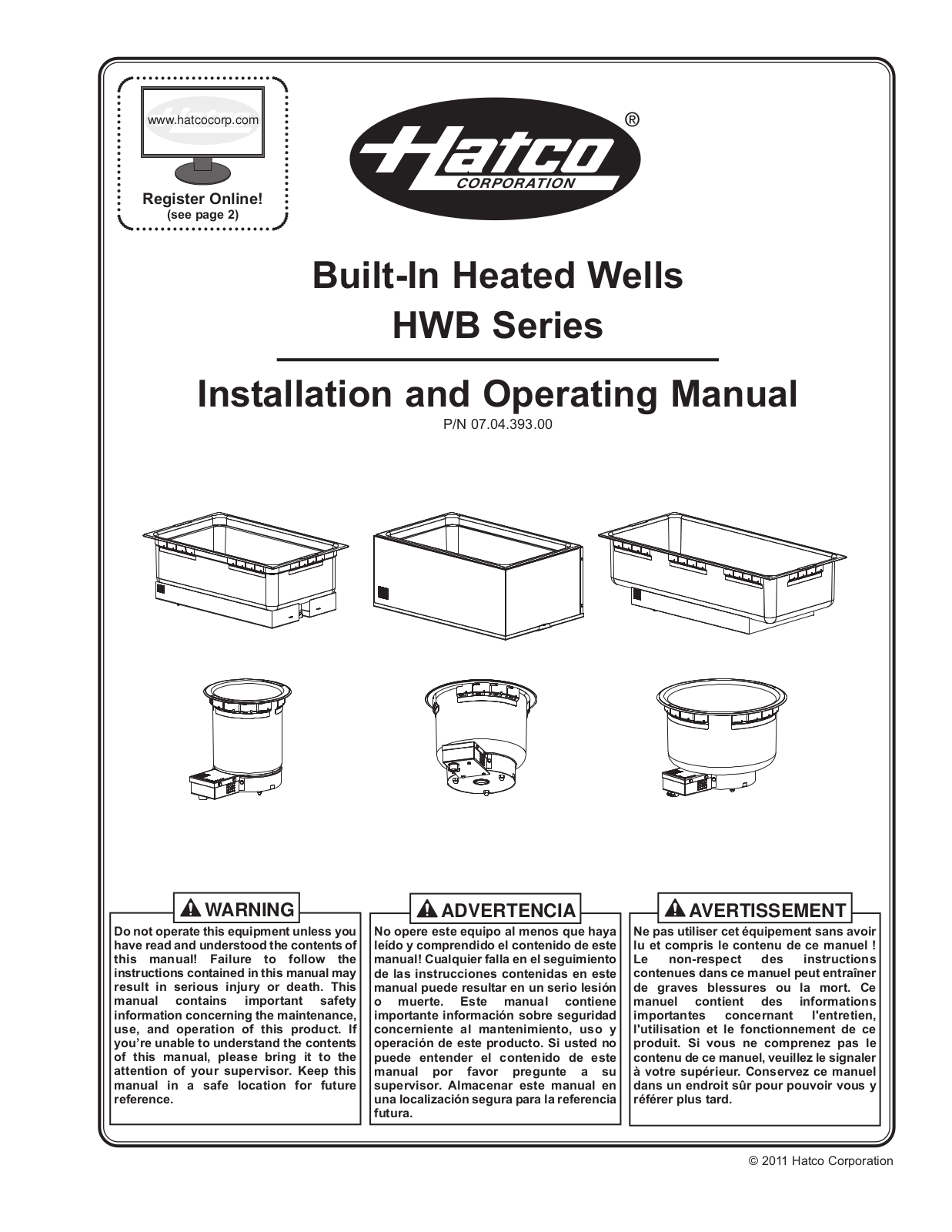 Hatco HWB Series Operation Manual