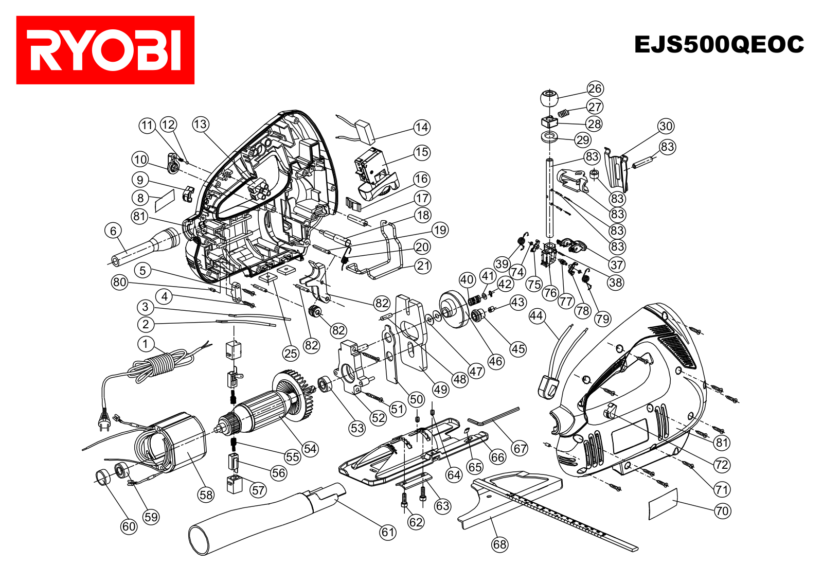 Ryobi EJS500QEOC User Manual