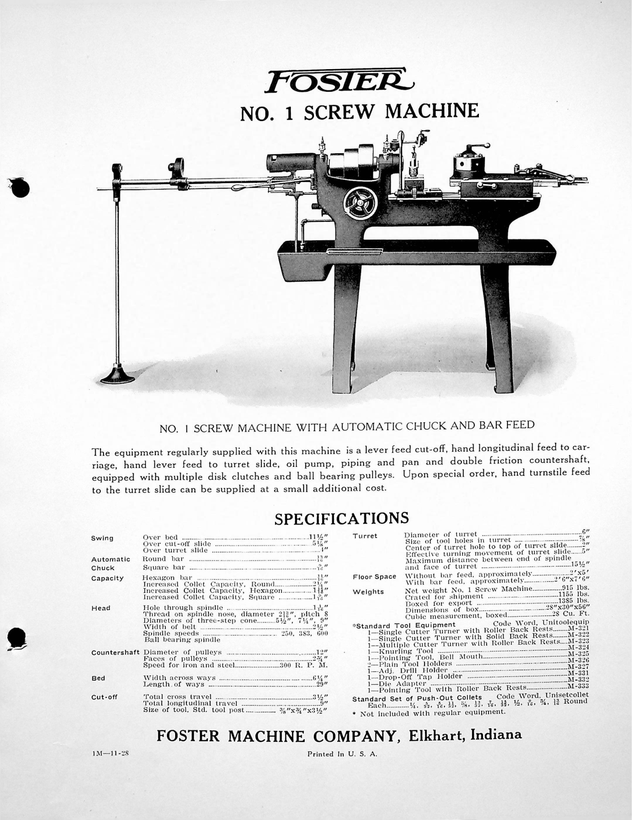 Foster Machine No. 1 Screw Machine Screw Machine - ManualMachine.com