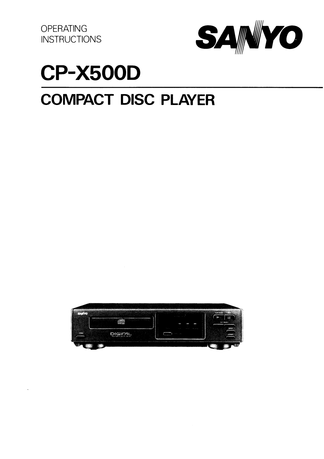 Sanyo CP-X500D Instruction Manual