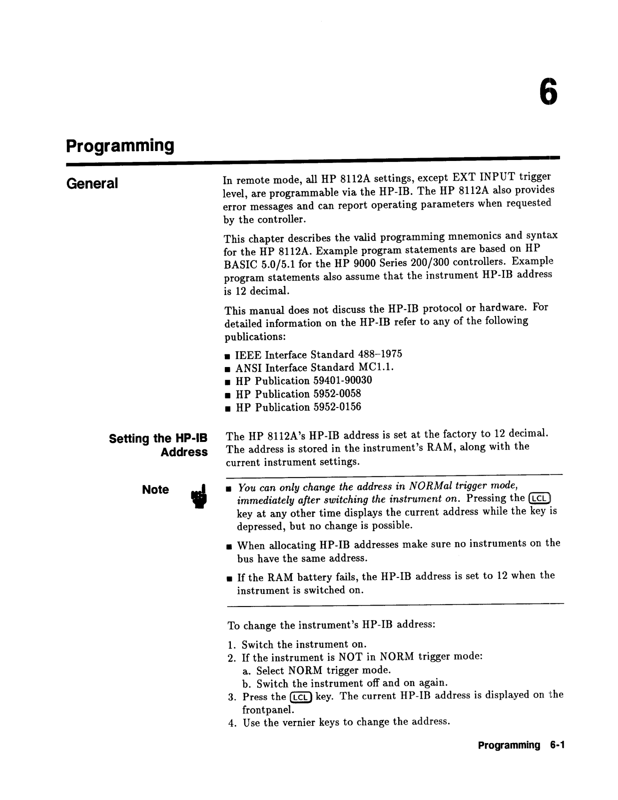 Agilent 8112A Programmers Guide