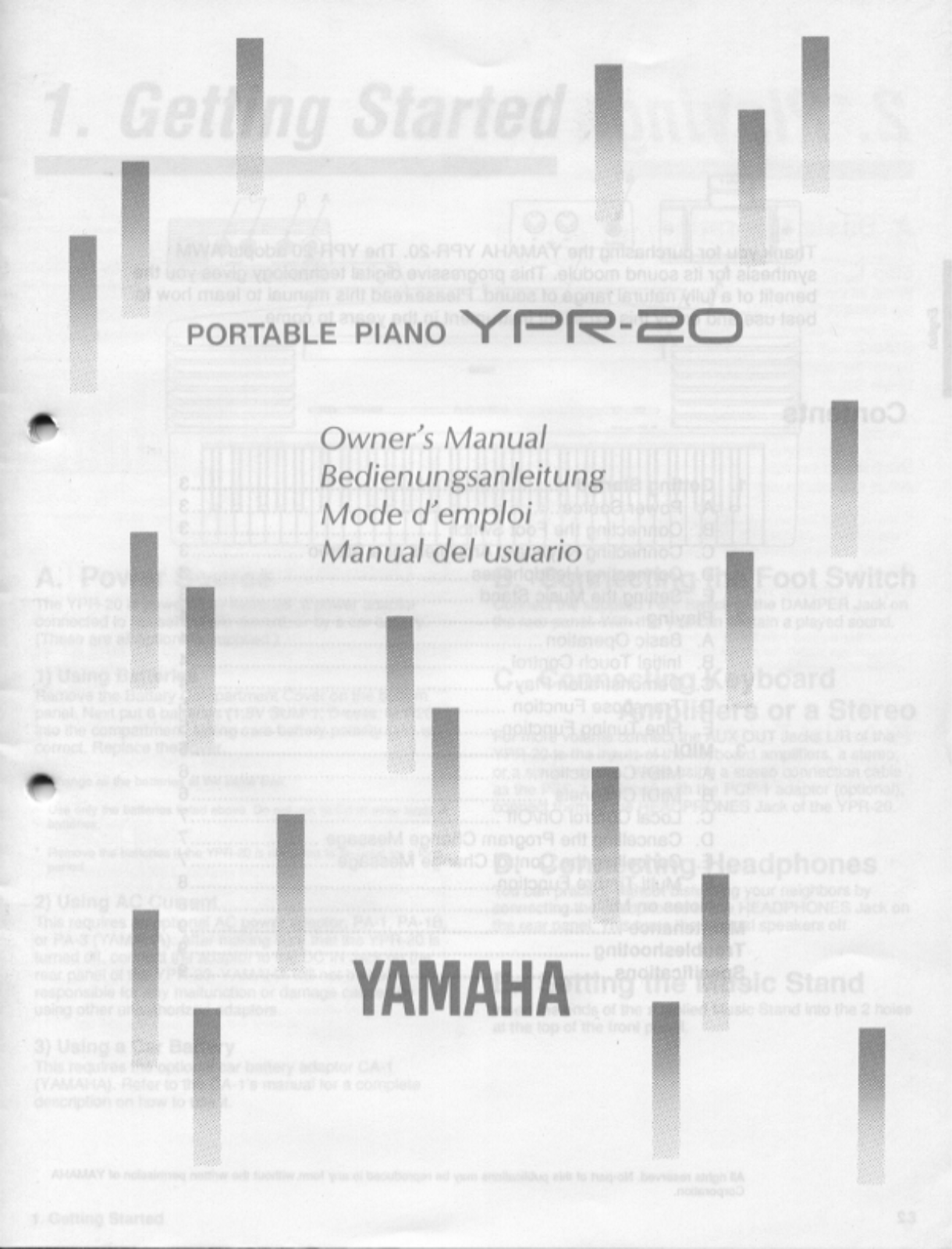 Yamaha YPR20E, YPR-20 User Manual