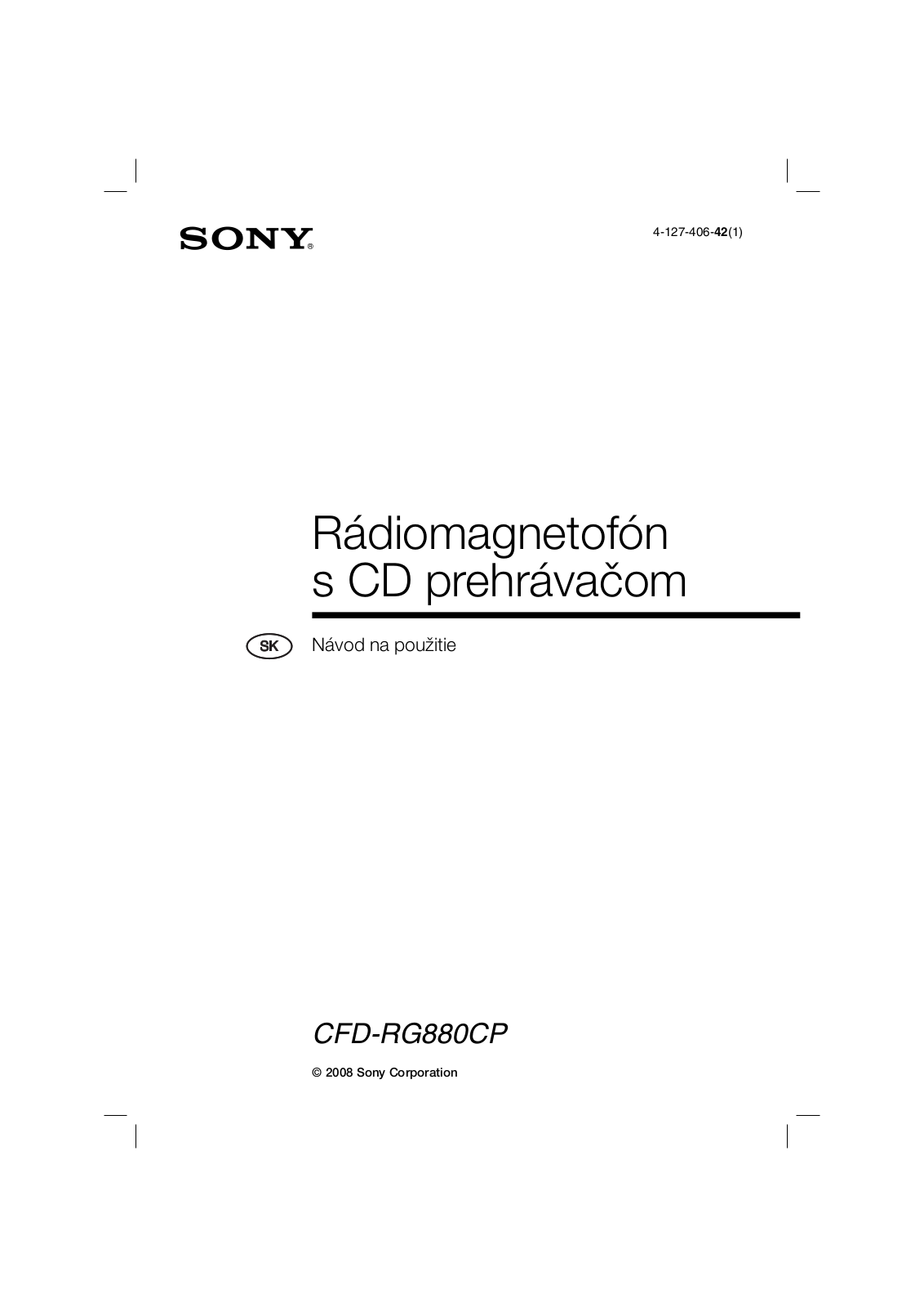 Sony CFD-RG880CP User Manual