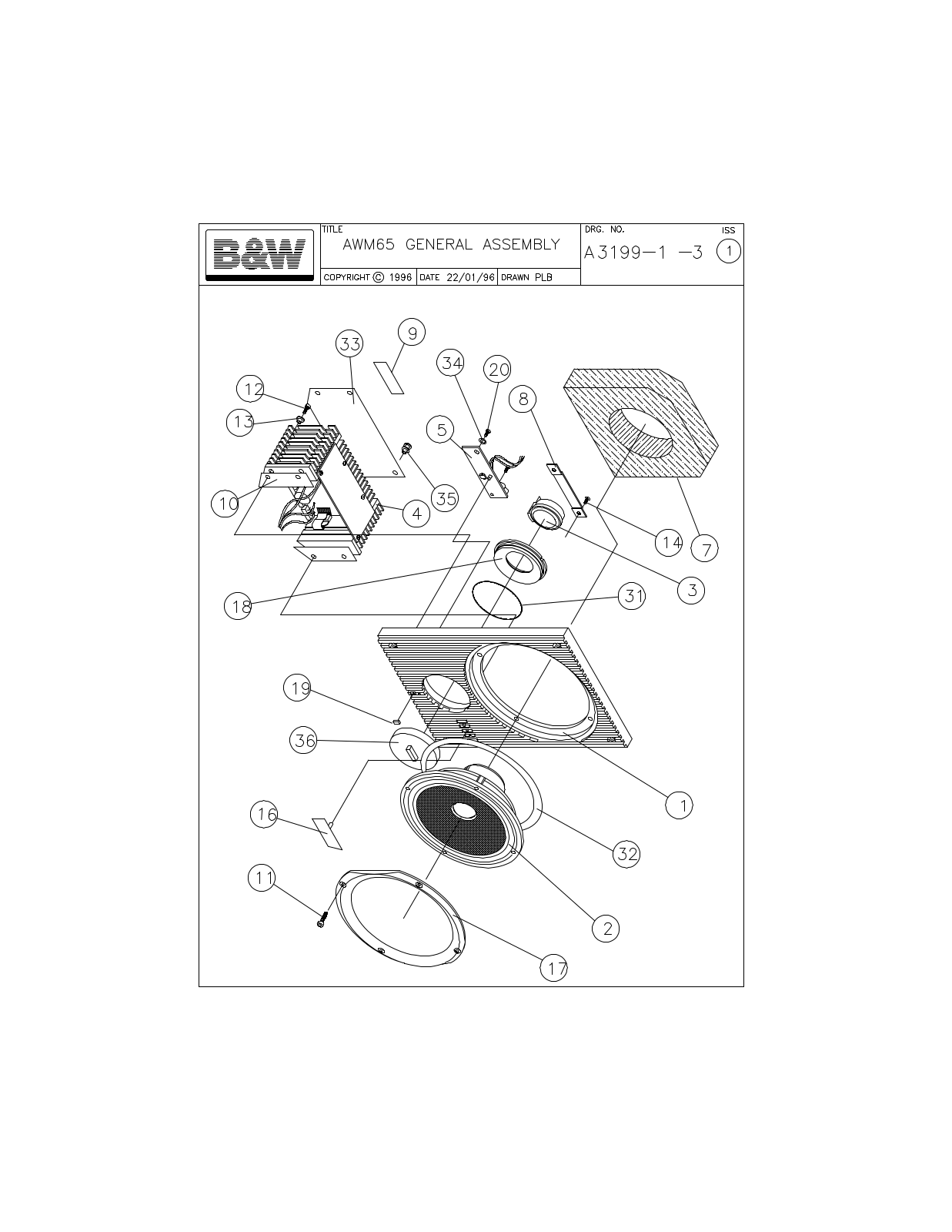 Bowers and Wilkins AWM-65 Service manual