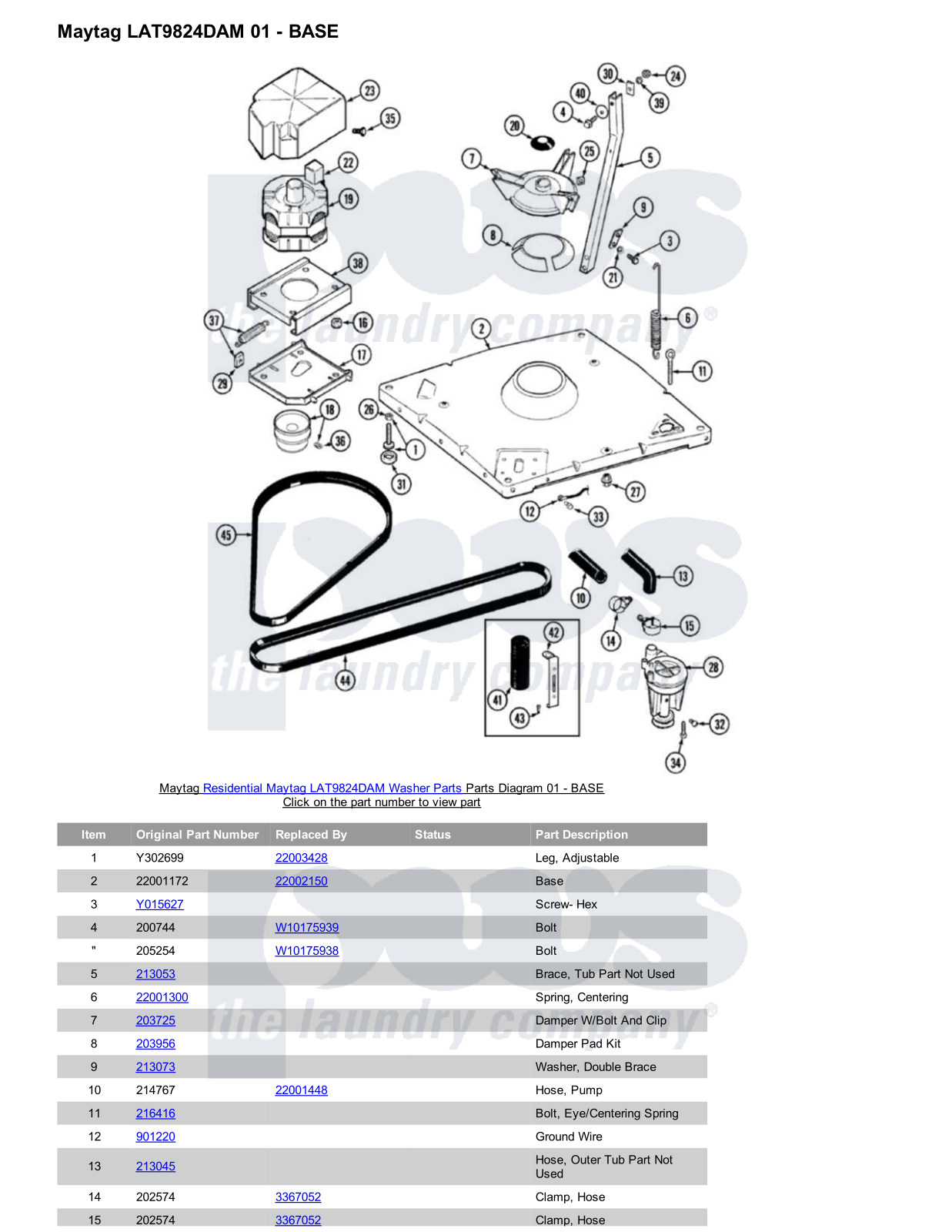 Maytag LAT9824DAM Parts Diagram